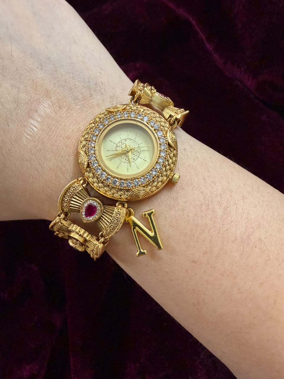 Rajputana Heritage Watch Rakhi in Premium Swarovski (Free Initial)