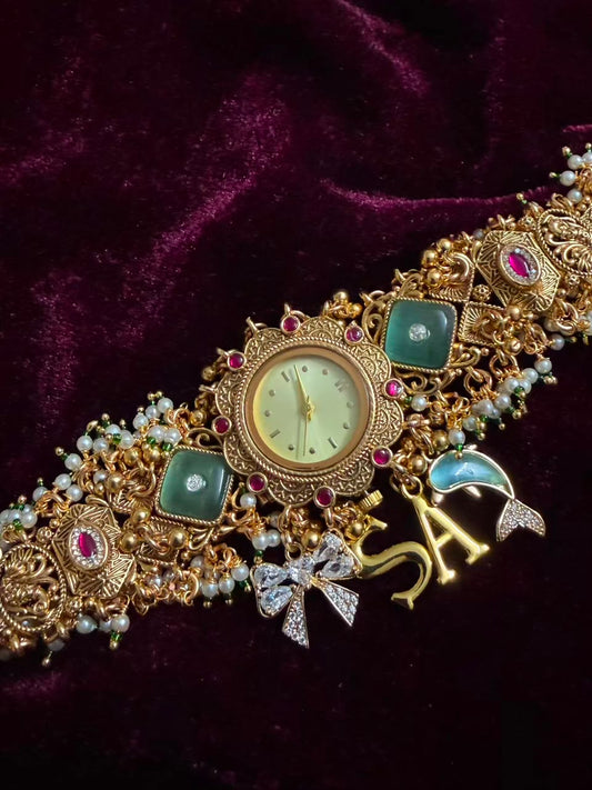 Meher Neel Heritage Watch Rakhi in Premium Swarovski (Free Initial)