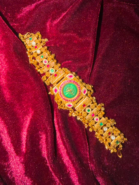 Rajtilak Green Dial Heritage Watch Rakhi in Premium Swarovski (Free Initial)