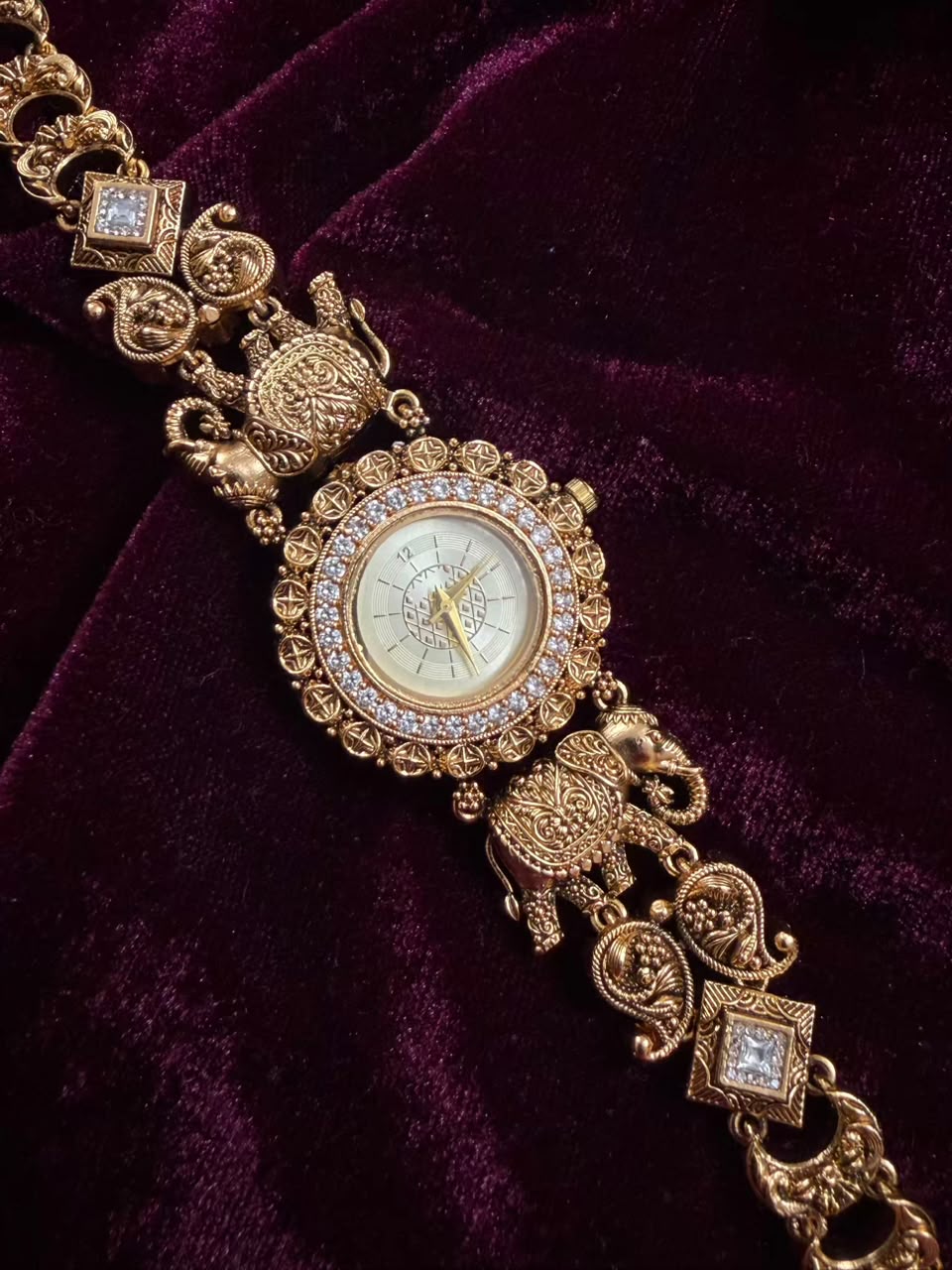 Rajwada Shringar Heritage Watch Rakhi in Premium Swarovski (Free Initial)
