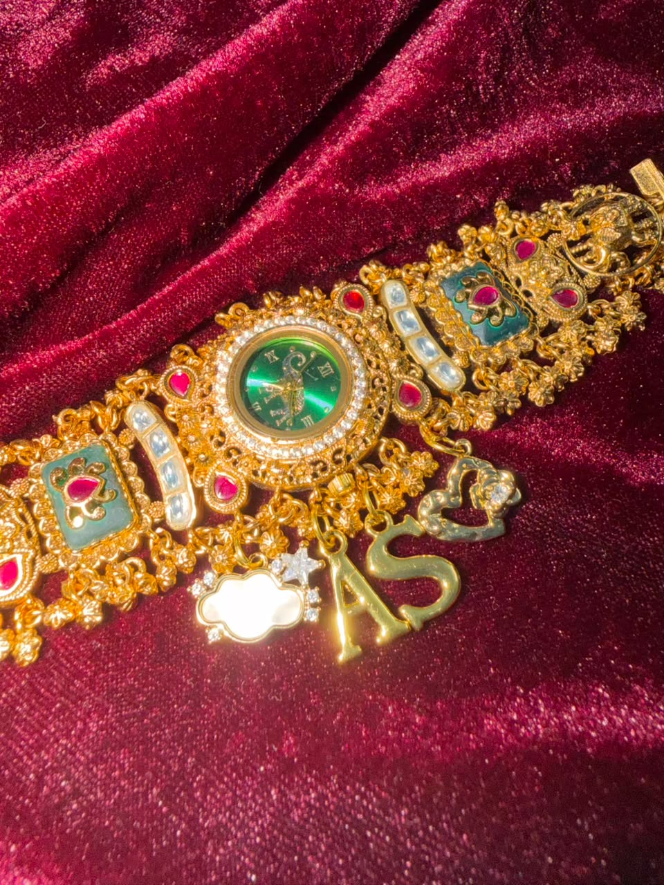 Harit Rajsi Heritage Watch Rakhi in Premium Swarovski (Free Initial)