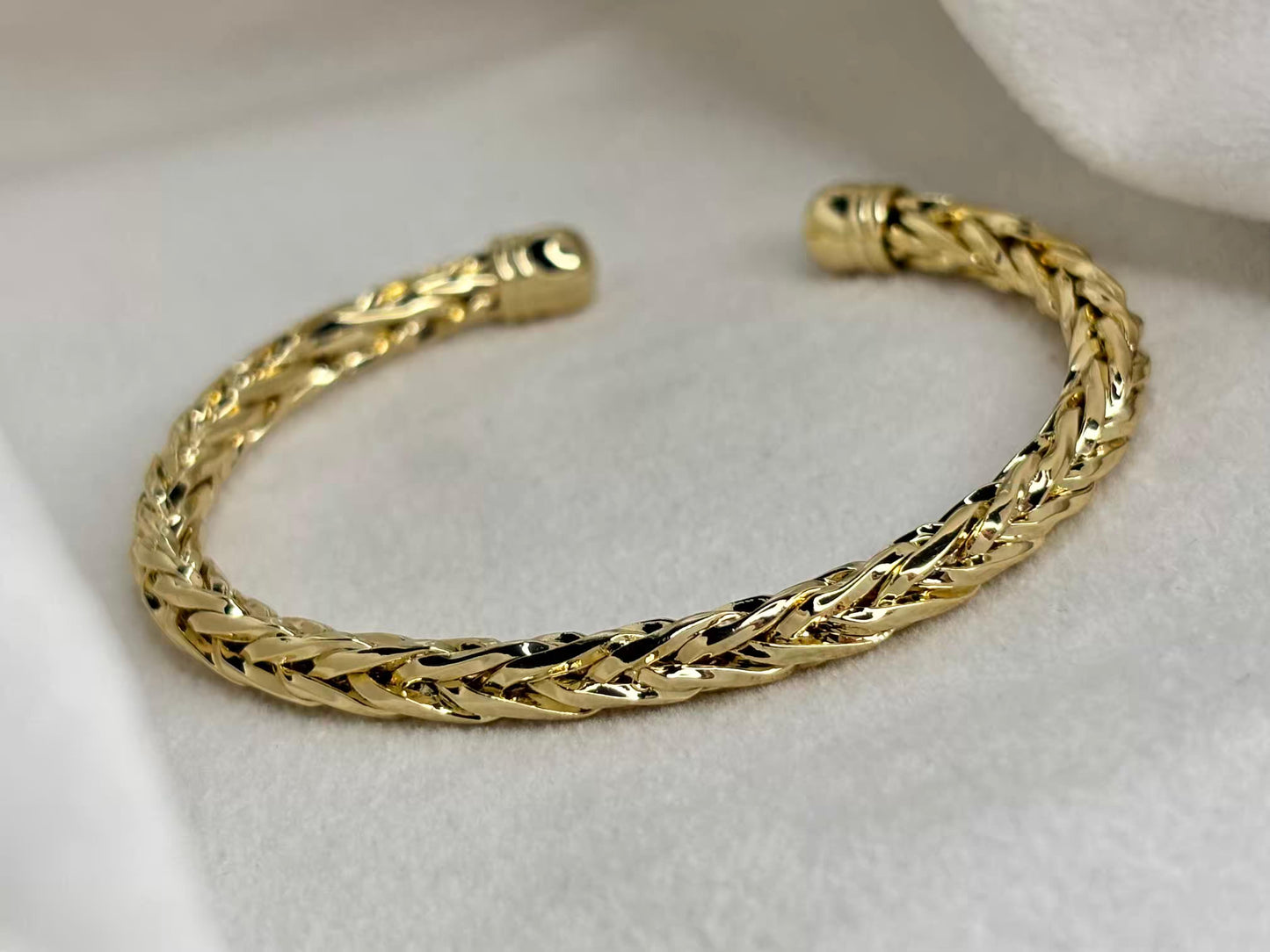 Gold Foil Textured Premium Kada Bangle 18K Gold Plated