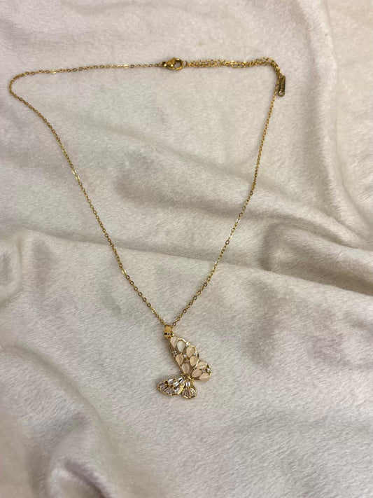 Motif Butterfly Necklace 18K Gold Plated Premium Necklace