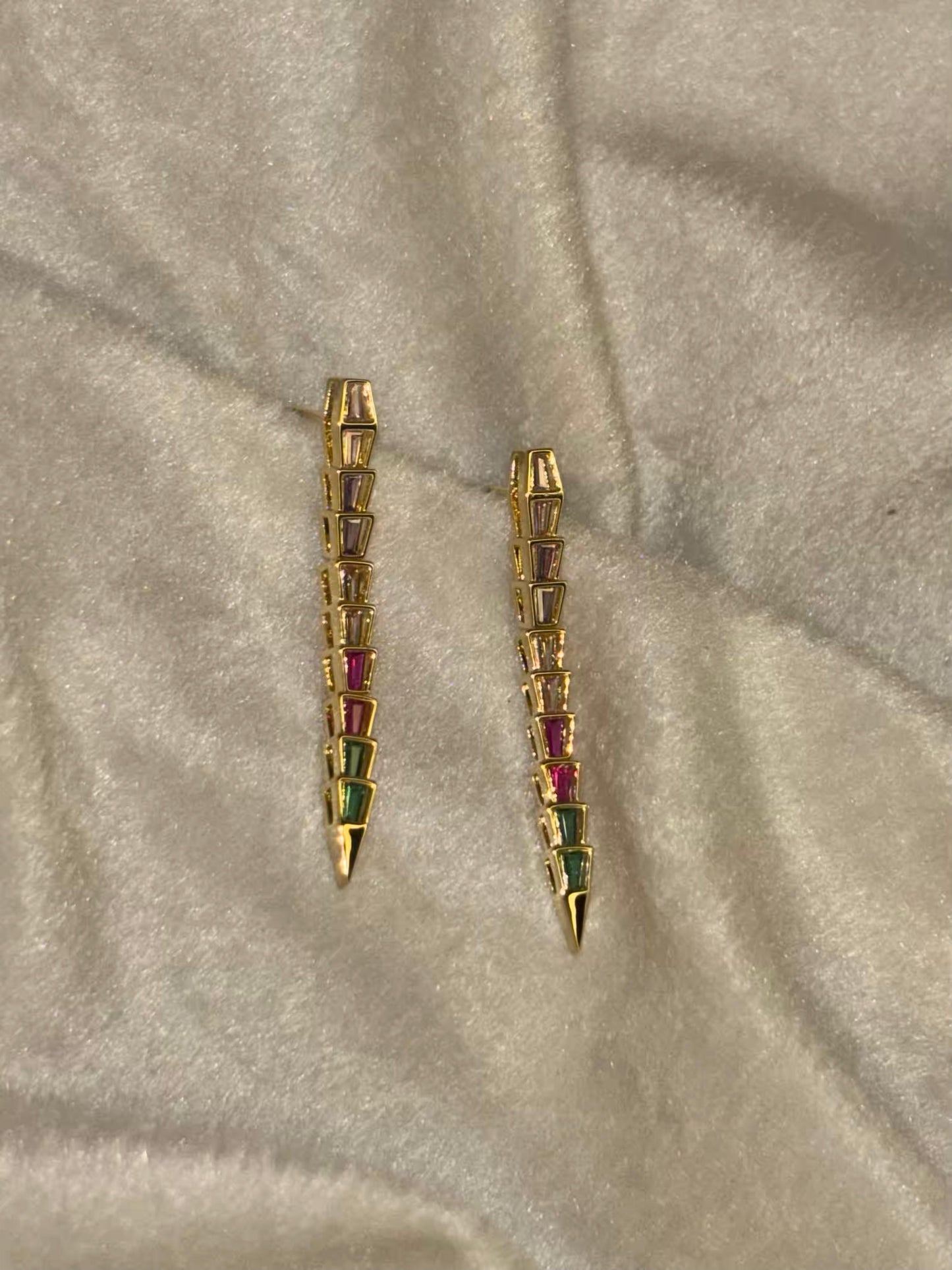 Colorburst Centipede Earrings 18K Gold Plated Premium Earrings