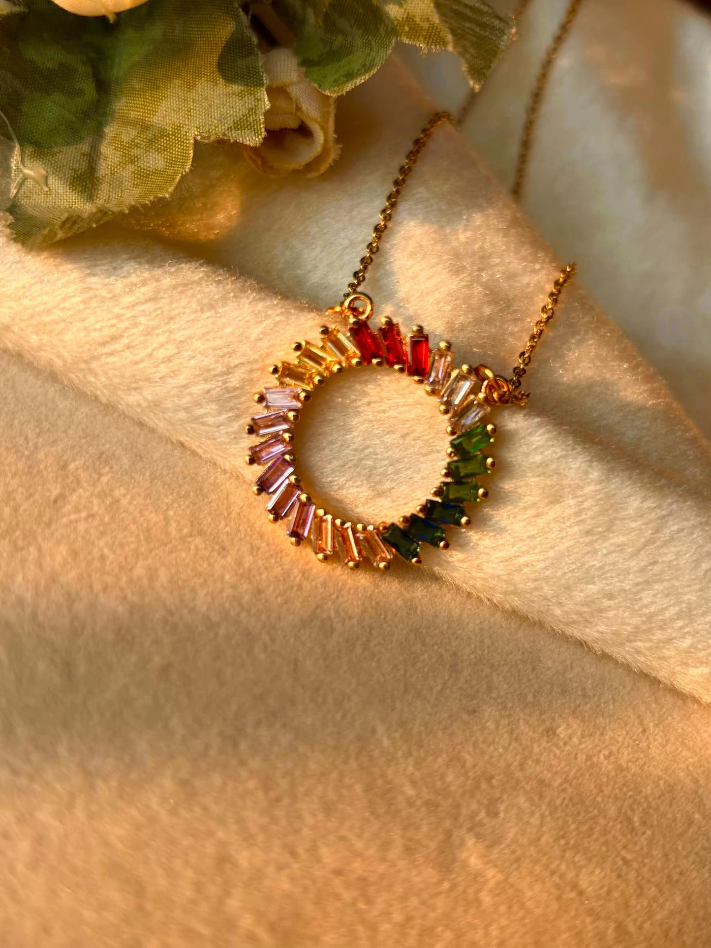 Rainbow Spiral Necklace 18K Gold Plated Premium Necklace