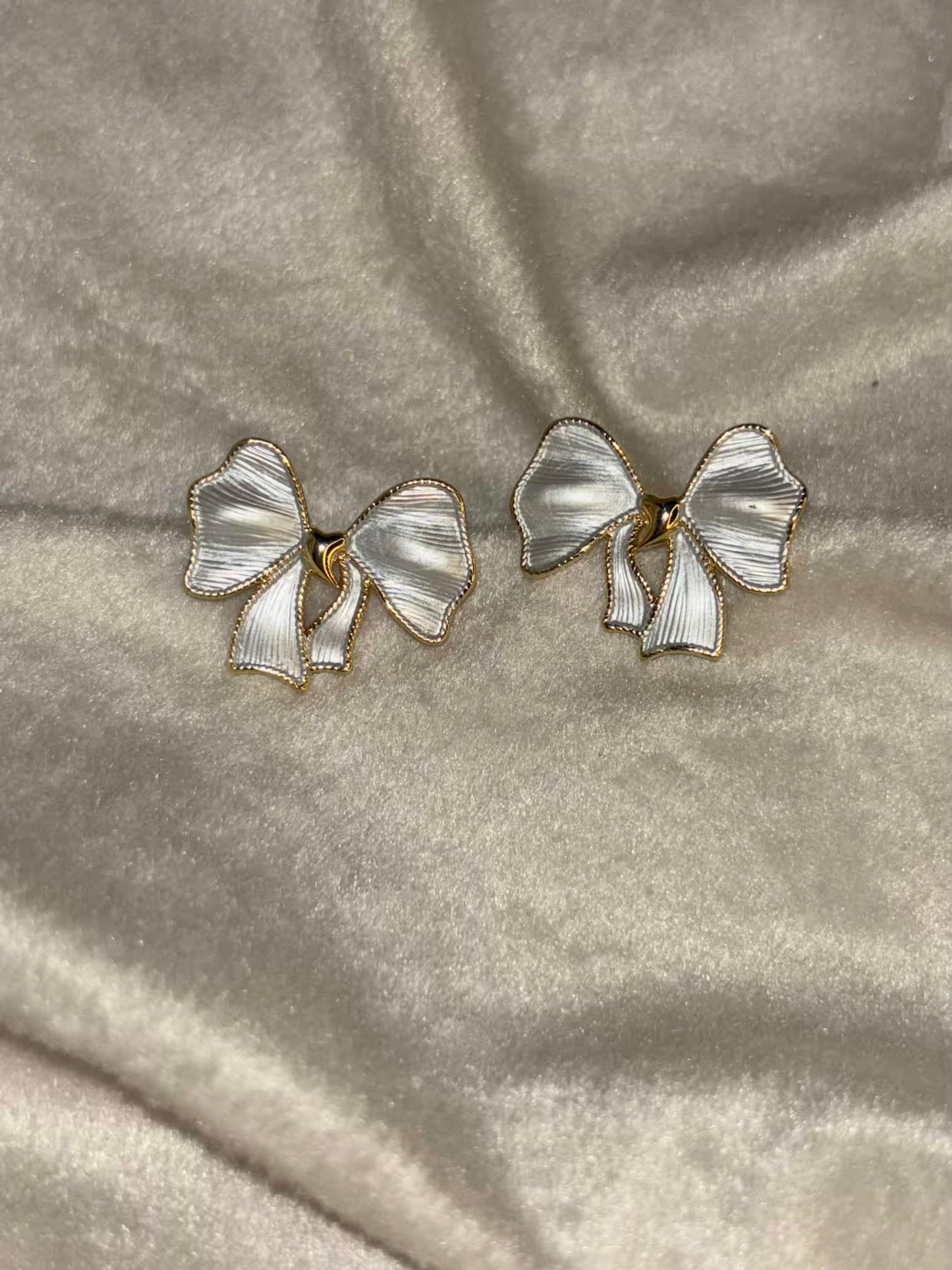 Translucent Butterfly Knot Earrings 18K Gold Plated Premium Earrings