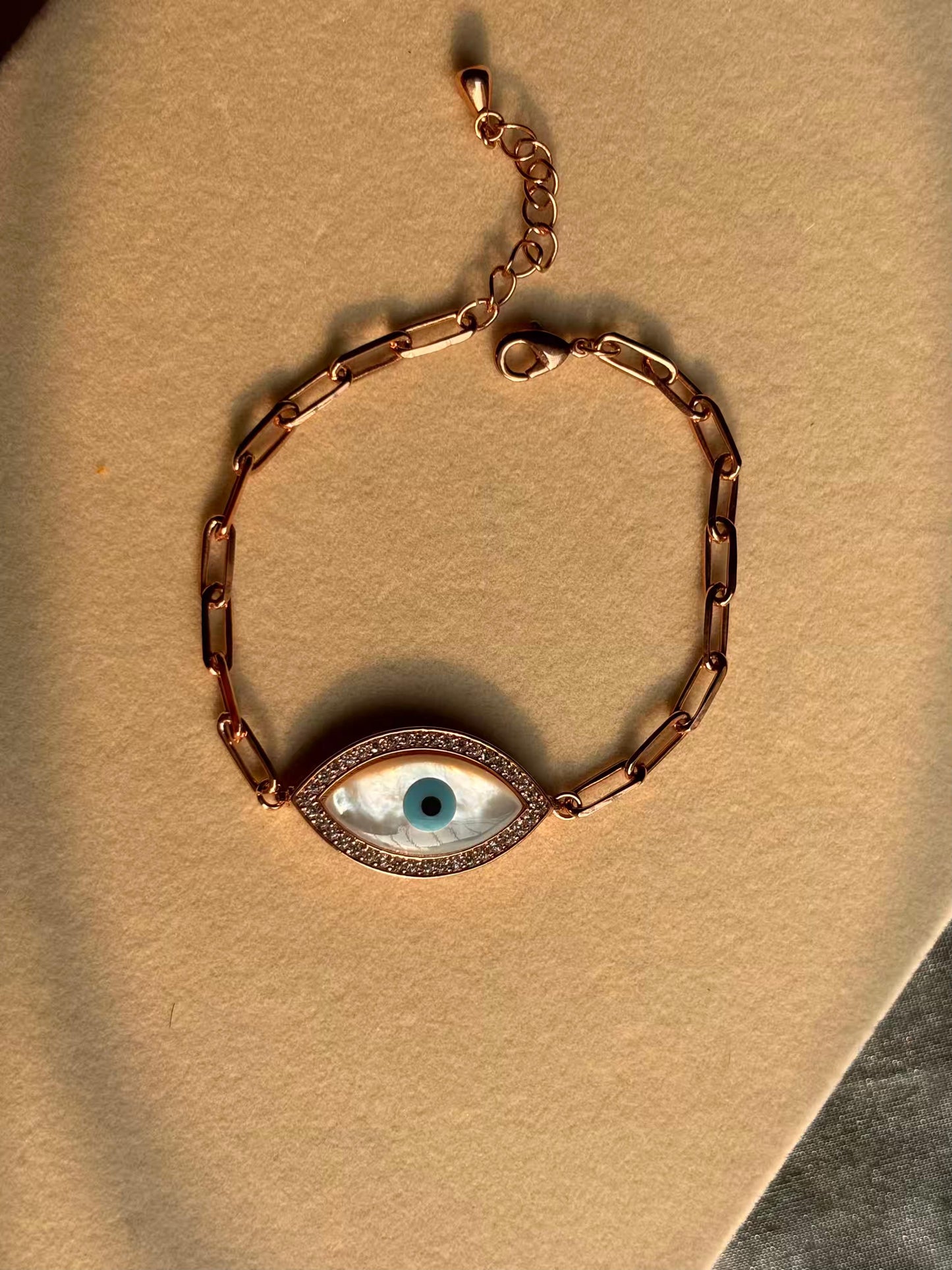 Evil Eye Charm Premium Bracelet ( Rose Gold )