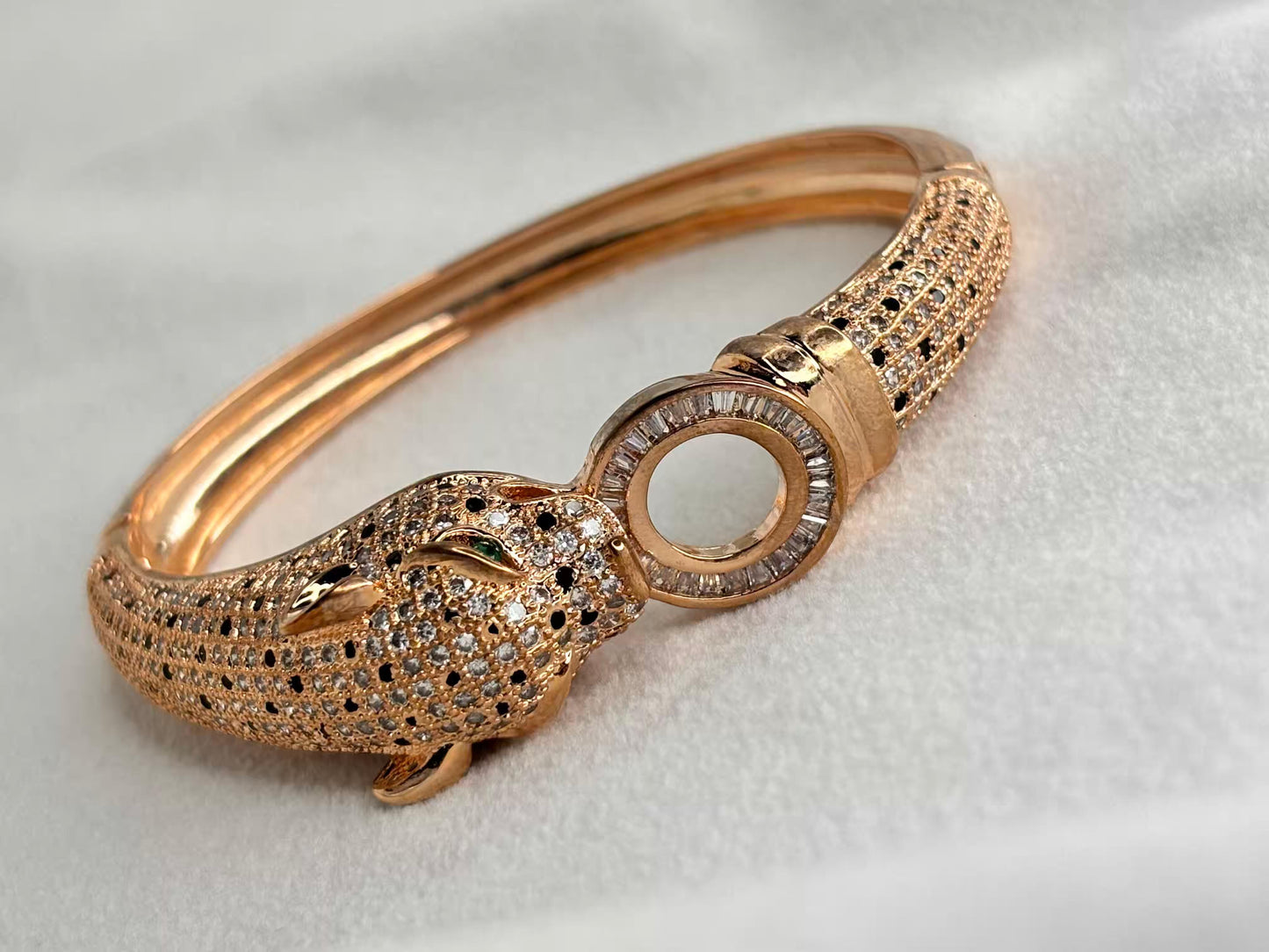 Dotted Tiger Head Premium Kada Bangle 18K Gold Plated