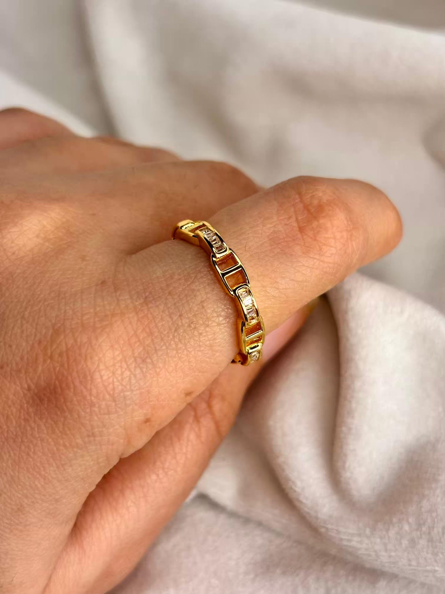 Heart Window Ring 18K Gold plated Adjustable Ring