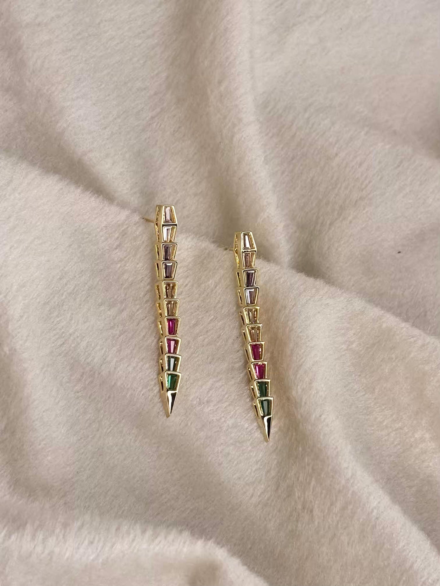 Colorburst Centipede Earrings 18K Gold Plated Premium Earrings