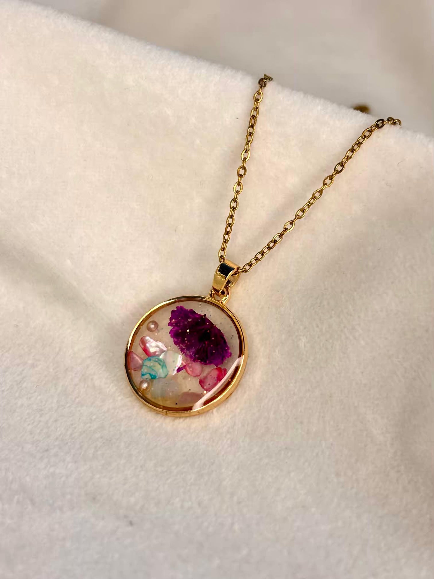 Resin Necklace 18K Gold Plated Premium Necklace