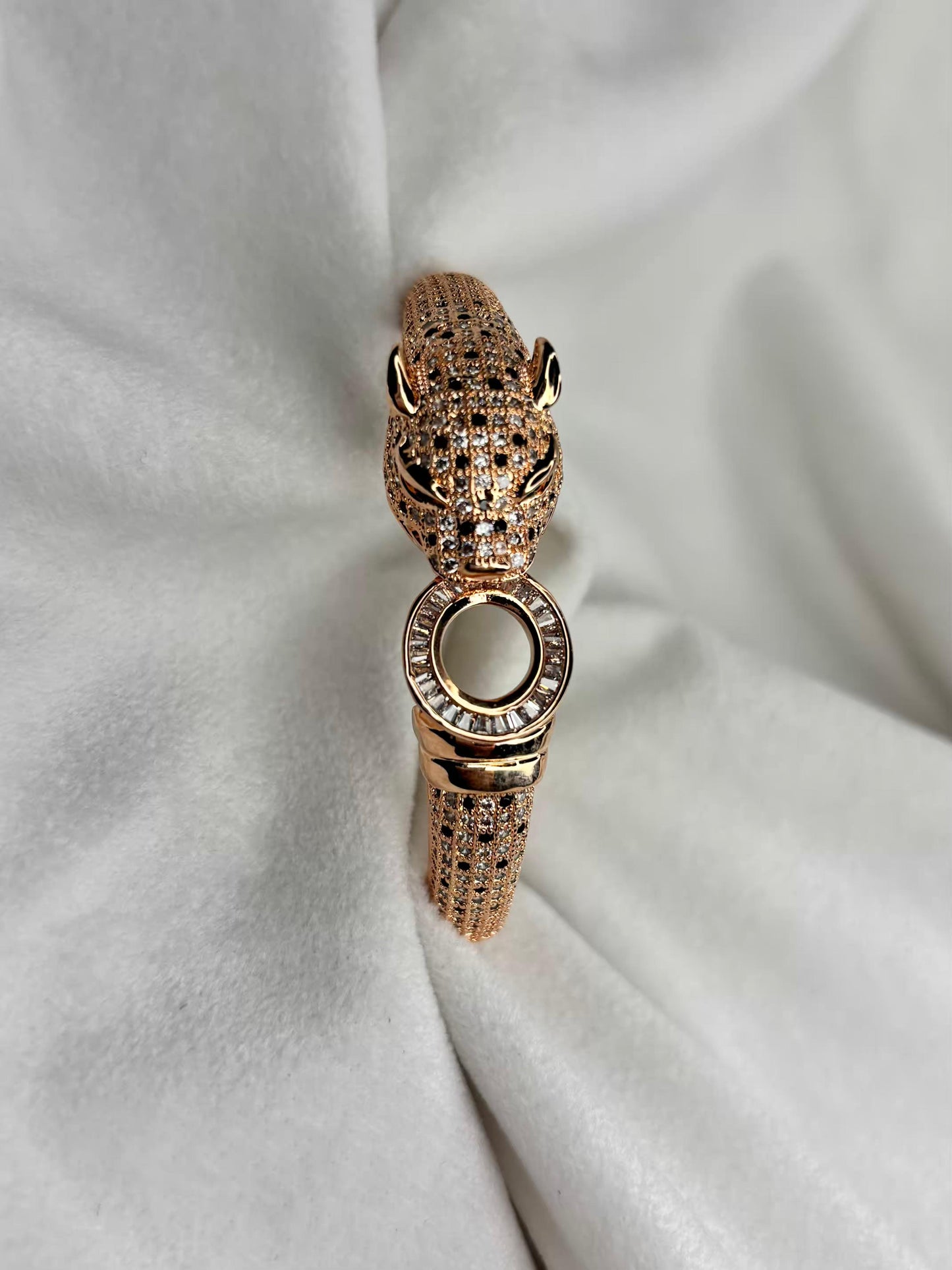 Dotted Tiger Head Premium Kada Bangle 18K Gold Plated