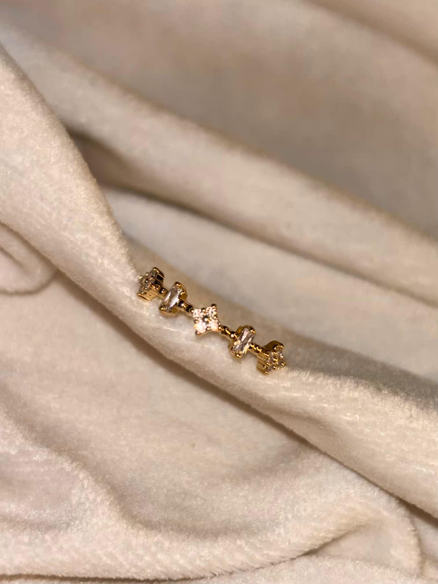 Tiny Clovers Ring 18K Gold Plated Adjustable Ring