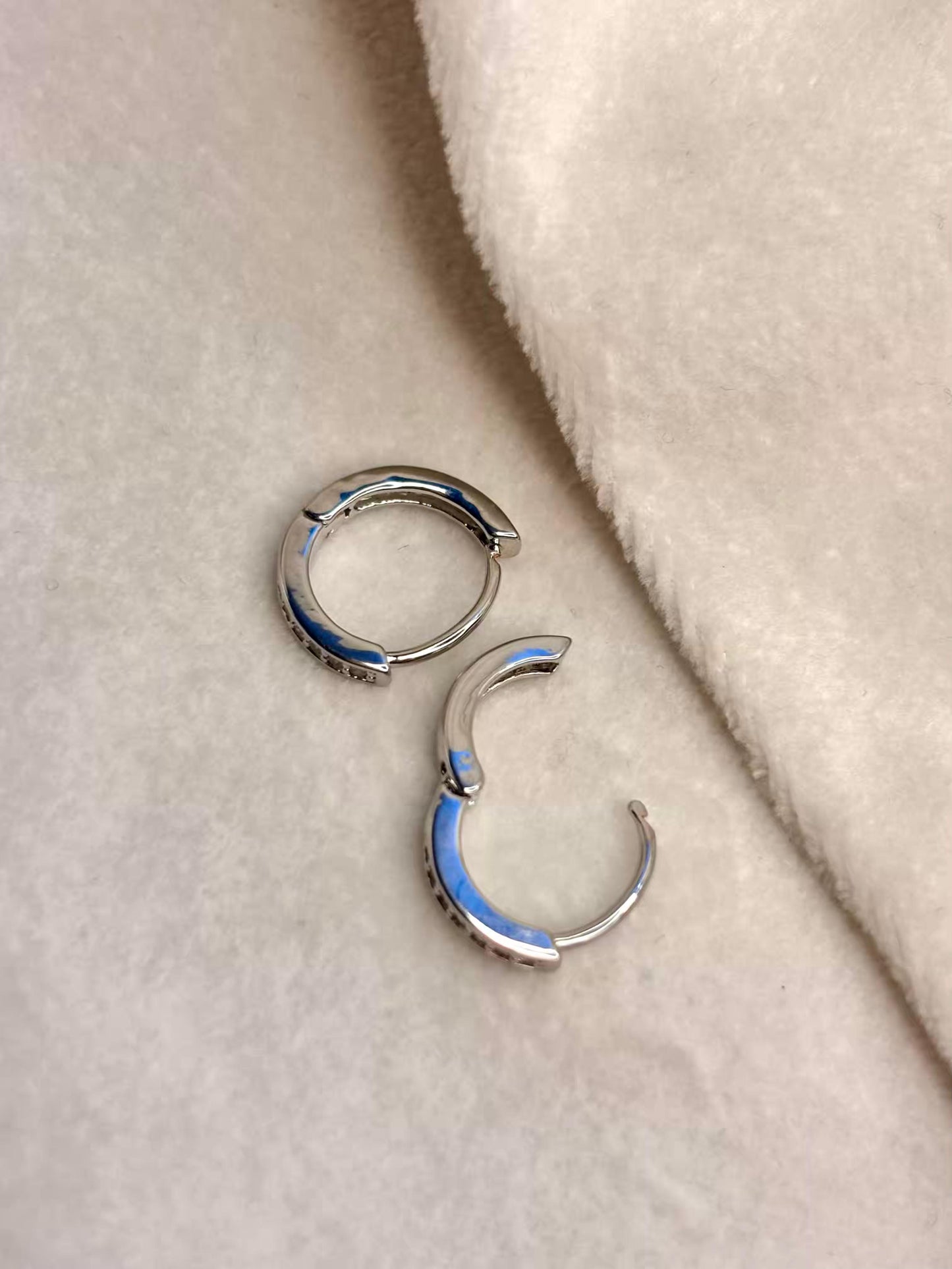 Tiny Studded Hoops Bali Earrings - Silver Plated Earrings