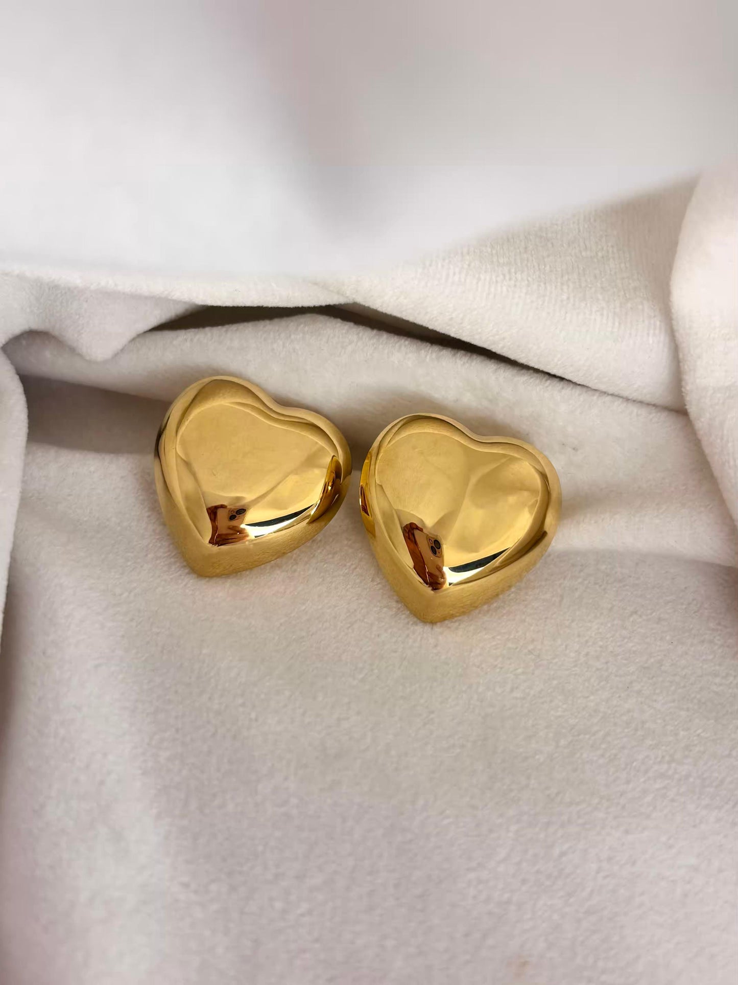 Chunky Big Hearts Earrings 18K Gold Plated Premium Earrings