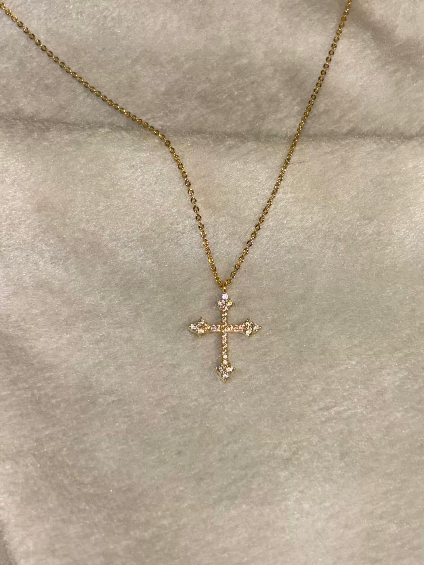 Golden Cross Necklace 18K Gold Plated Premium Necklace