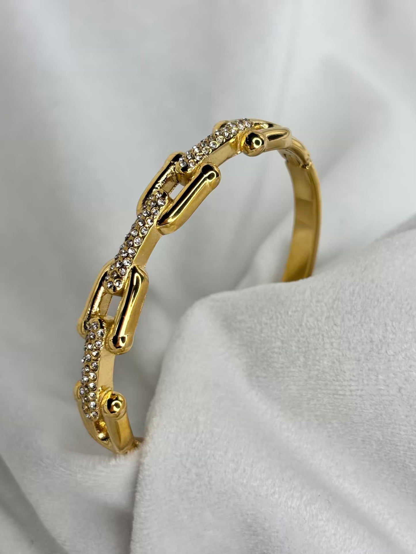 Studded Gold Buckle Premium Kada Bangle 18K Gold Plated Bangle