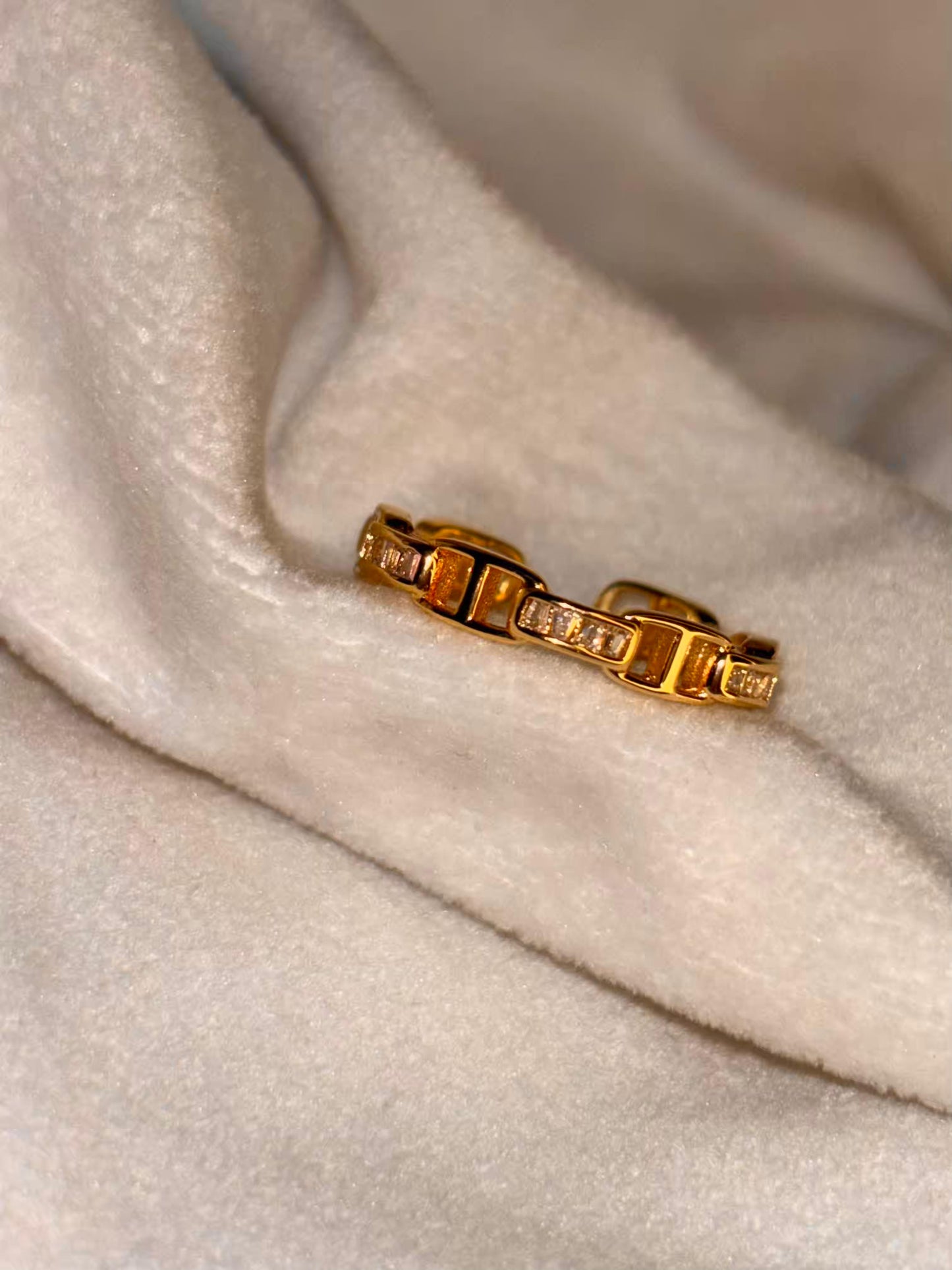 Heart Window Ring 18K Gold plated Adjustable Ring