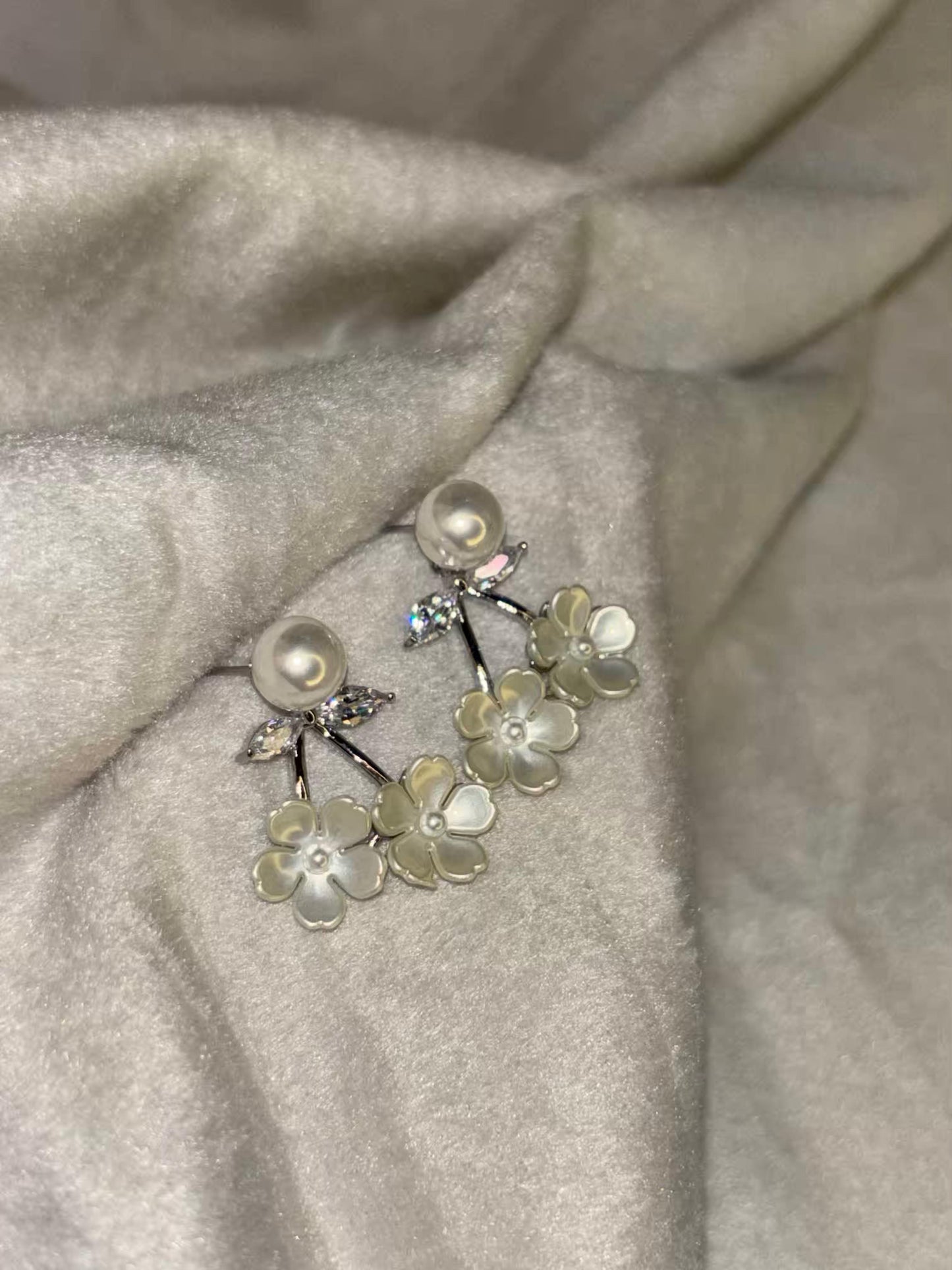 Pearly Showers Earrings Silver Plated Premium Earrings