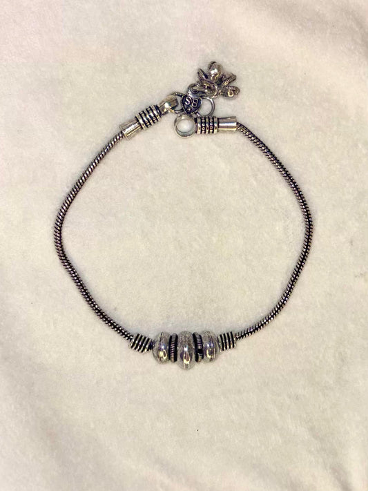 Silver Swivel Premium Anklet Payal with Silver hooks