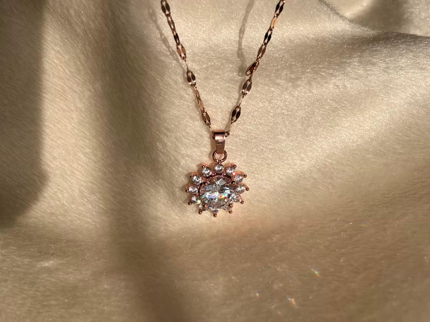 Sunflower Necklace Rose Gold Plated Premium Necklace