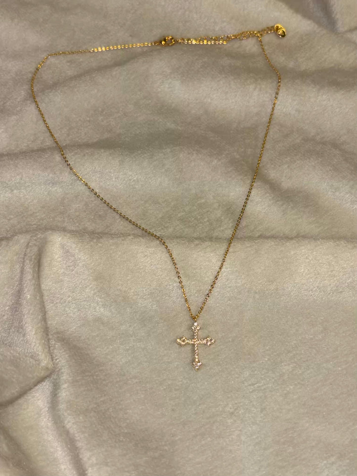 Golden Cross Necklace 18K Gold Plated Premium Necklace