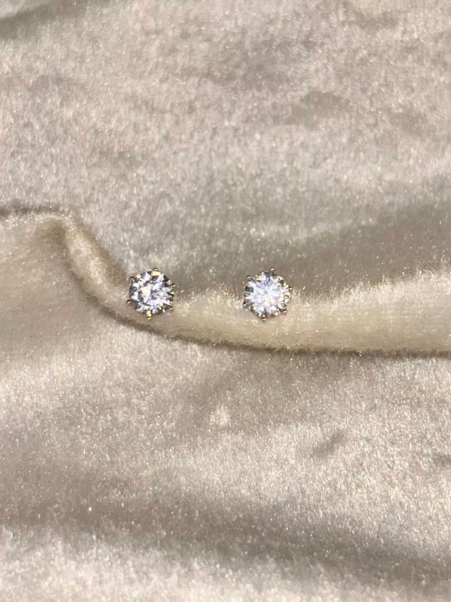 Hexagon Solitaire Earrings 925 Real Silver Plated Premium Earrings