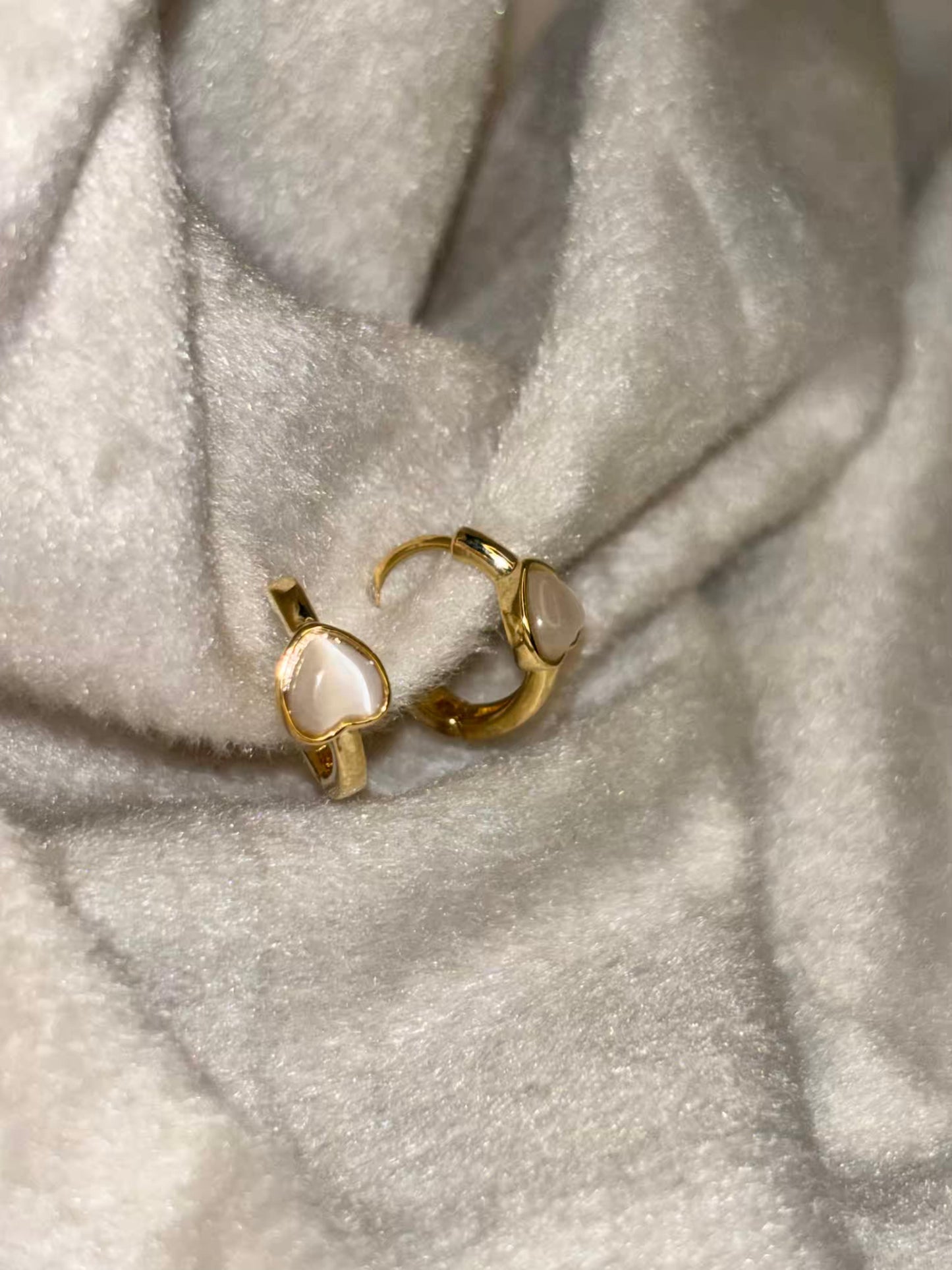 Translucent Hearts Studds 18K Gold Plated Premium Earrings
