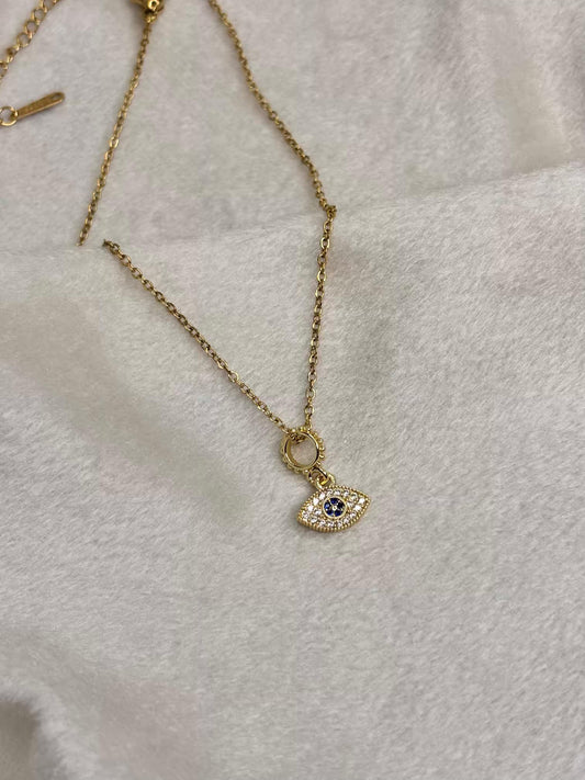 Gemstone Gold Eye Necklace 18K Gold Plated Premium Necklace