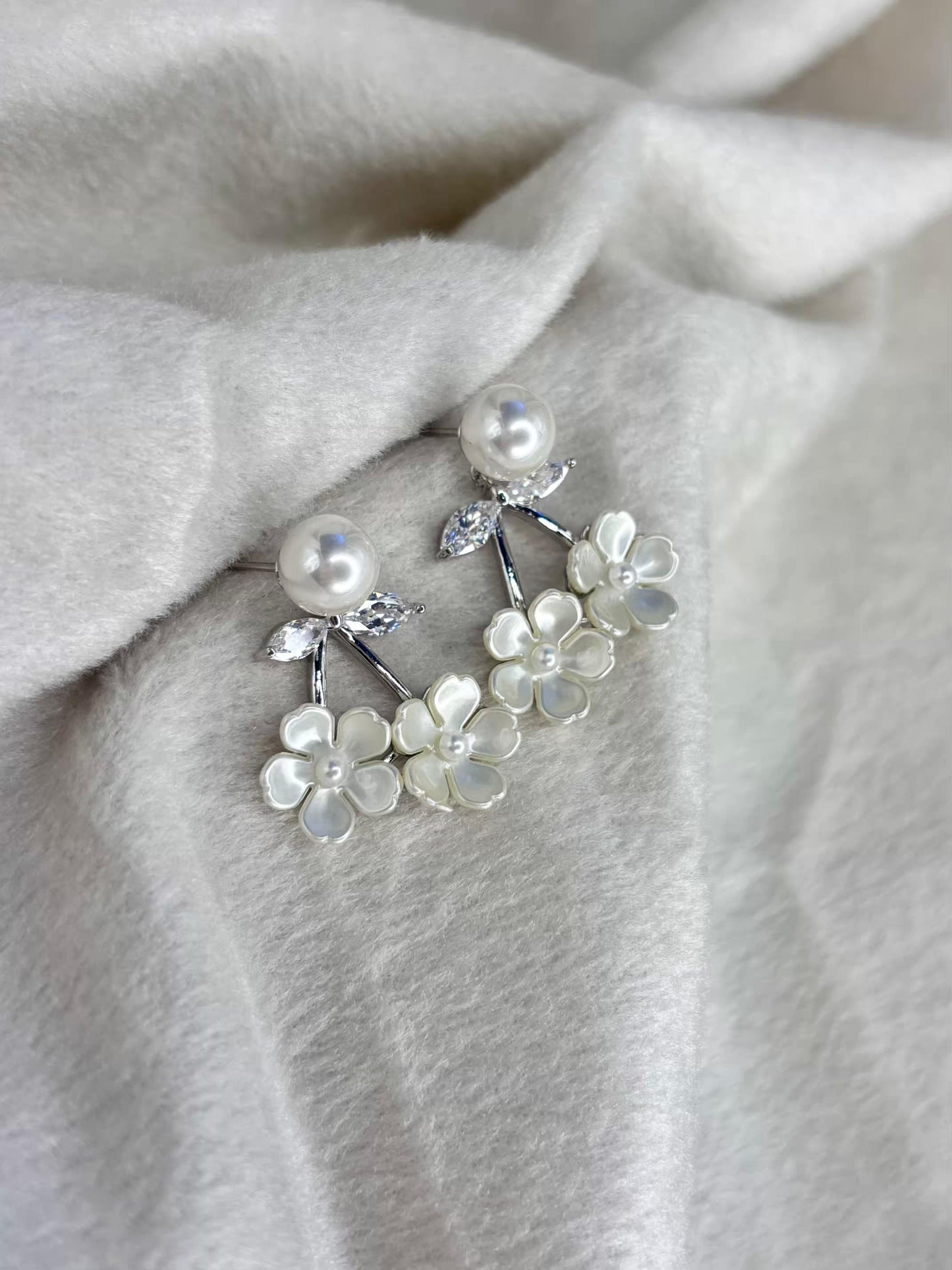 Pearly Showers Earrings Silver Plated Premium Earrings