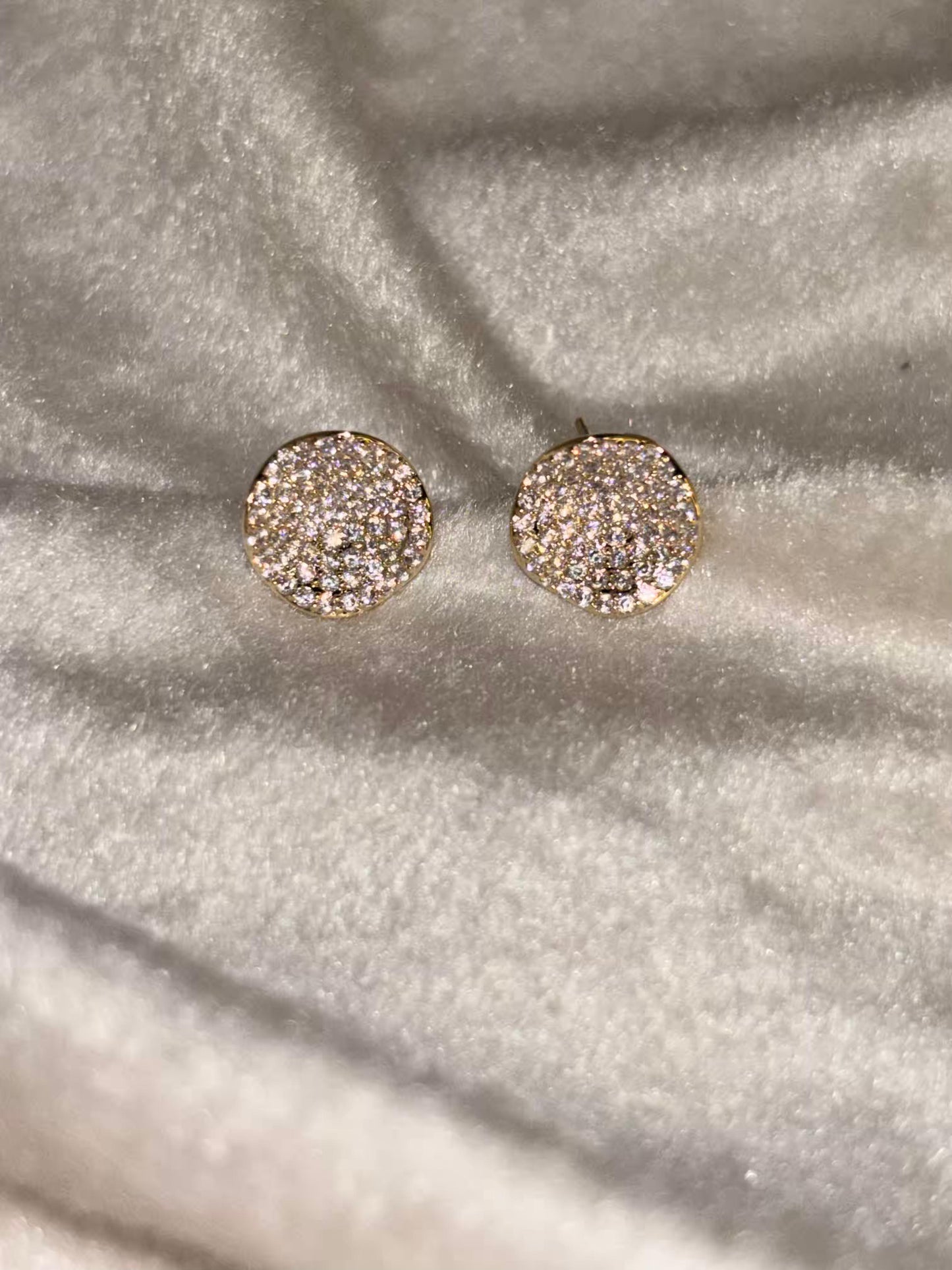 Pave Diamond Earrings 18K Gold Plated Premium Earrings