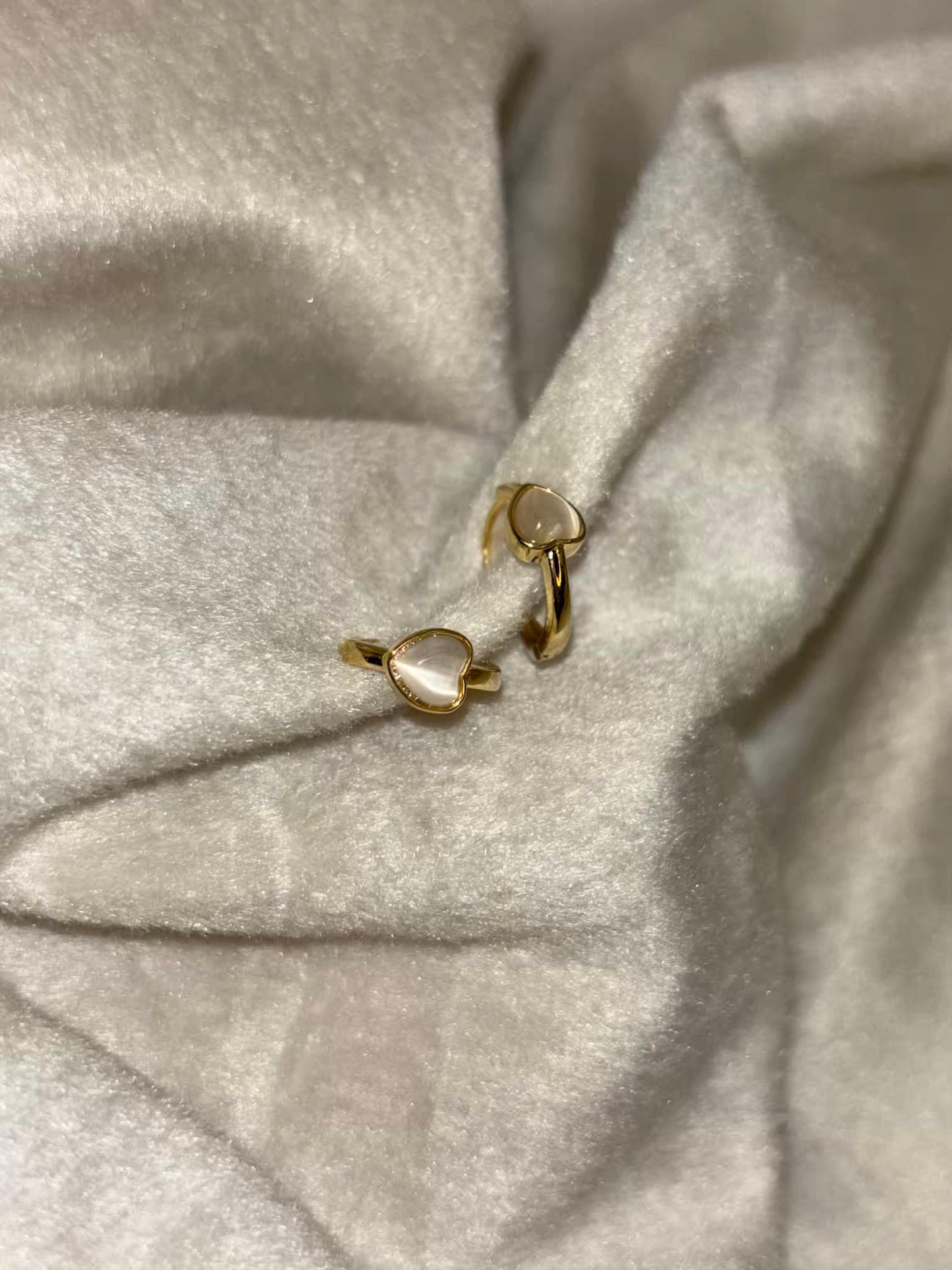 Translucent Hearts Studds 18K Gold Plated Premium Earrings