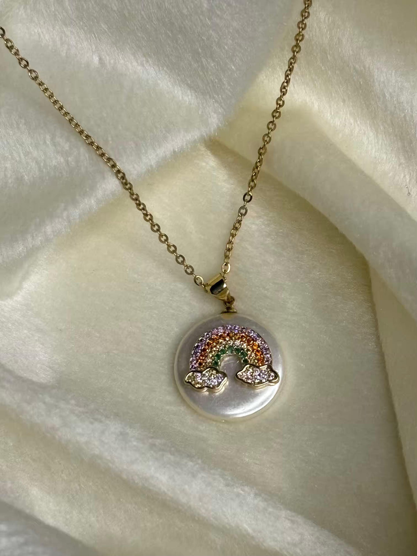 Silver Bubbly Rainbow Necklace 18K Gold Plated Premium Necklace