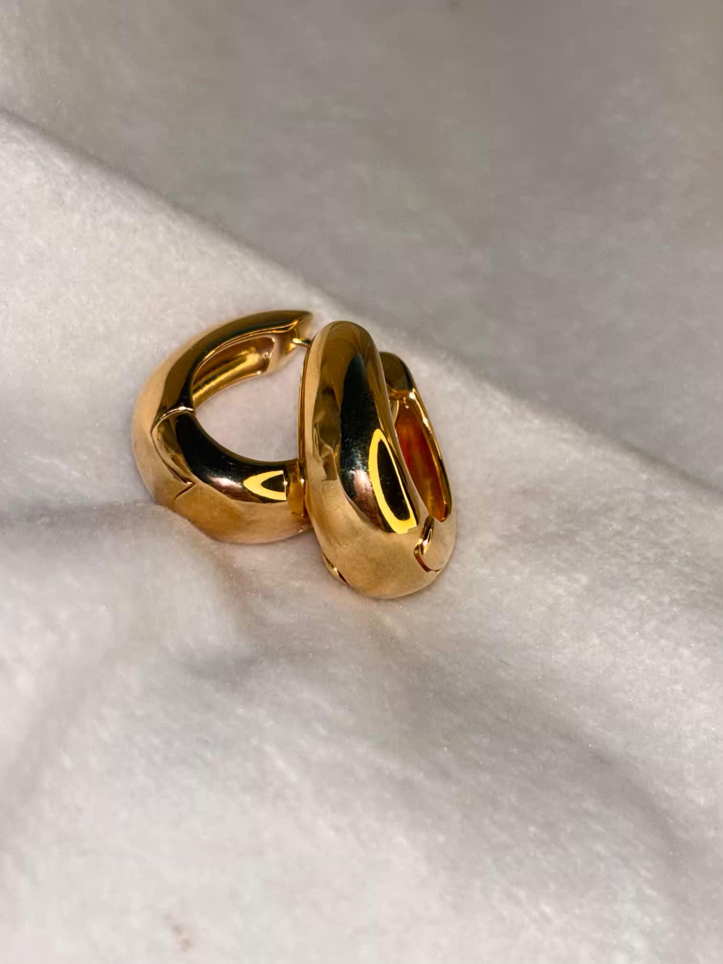 Golden Hoops Earrings 18K Gold Plated Premium Earrings