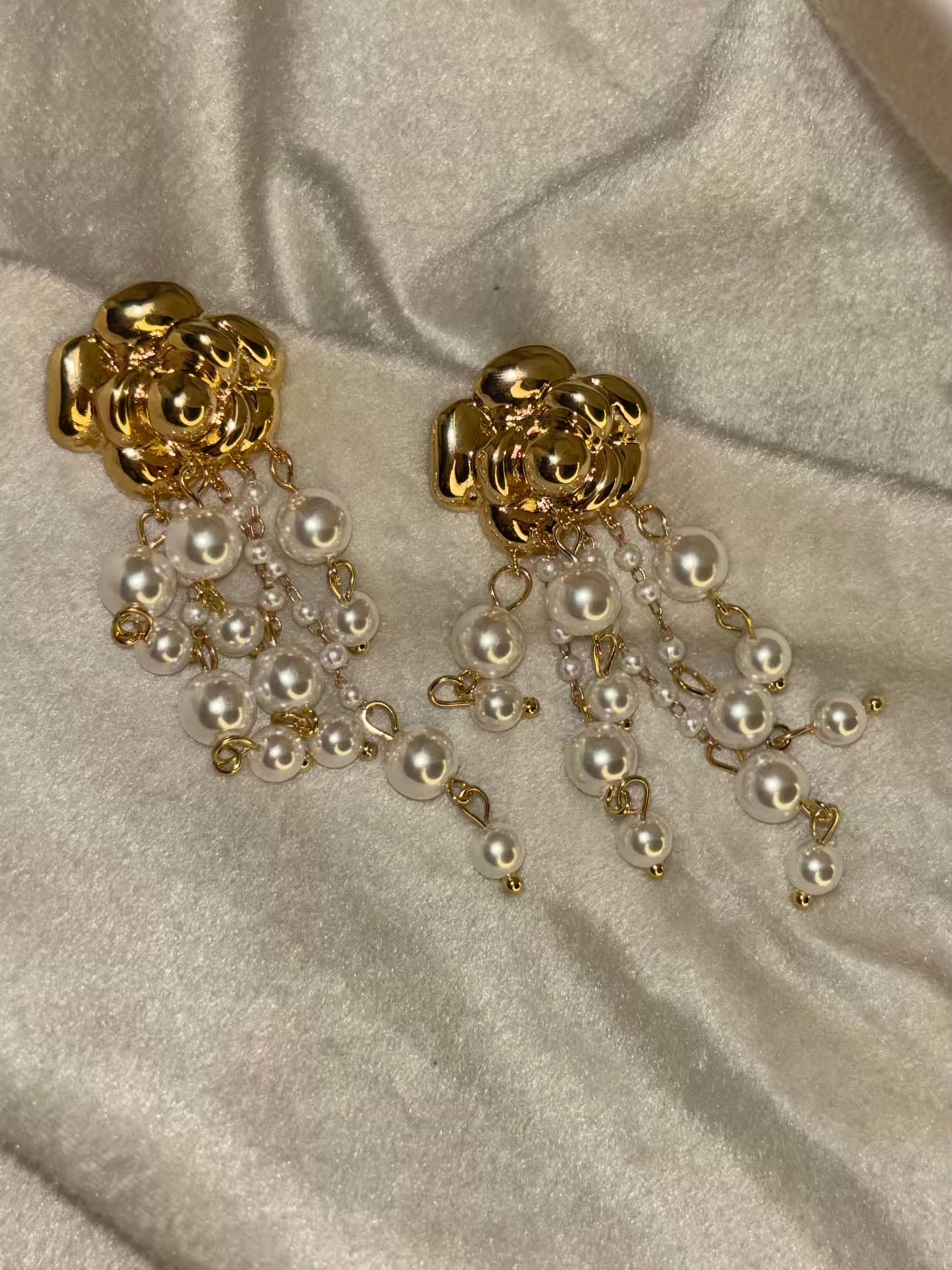 Pearl Drop Dangles Earrings 18K Gold Plated Premium Earrings