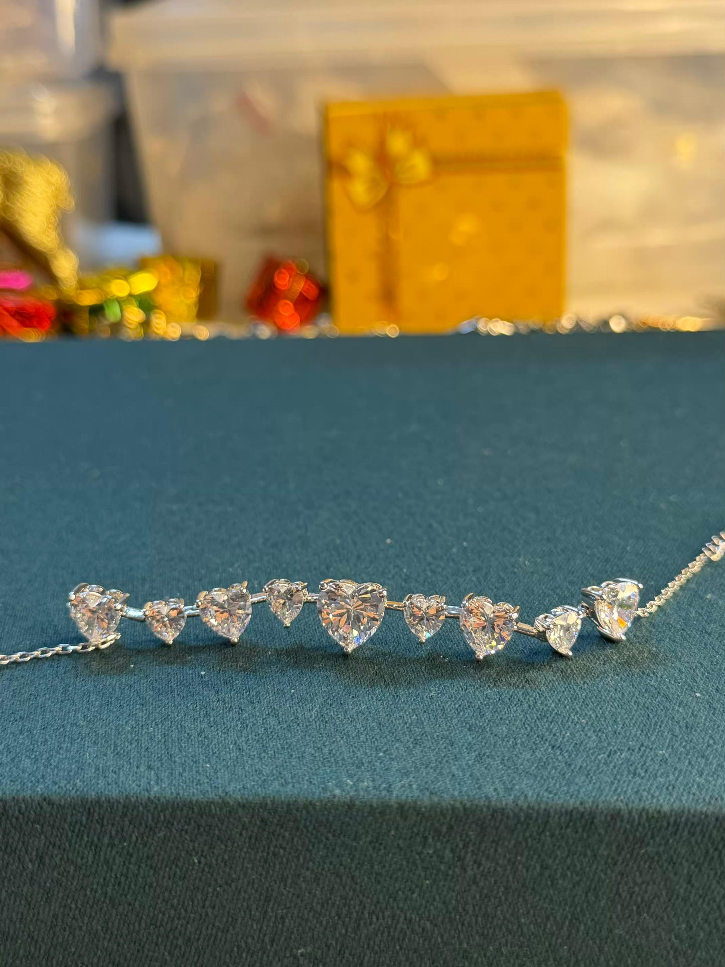 Heart Chain Silver Plated Tennis Bracelet