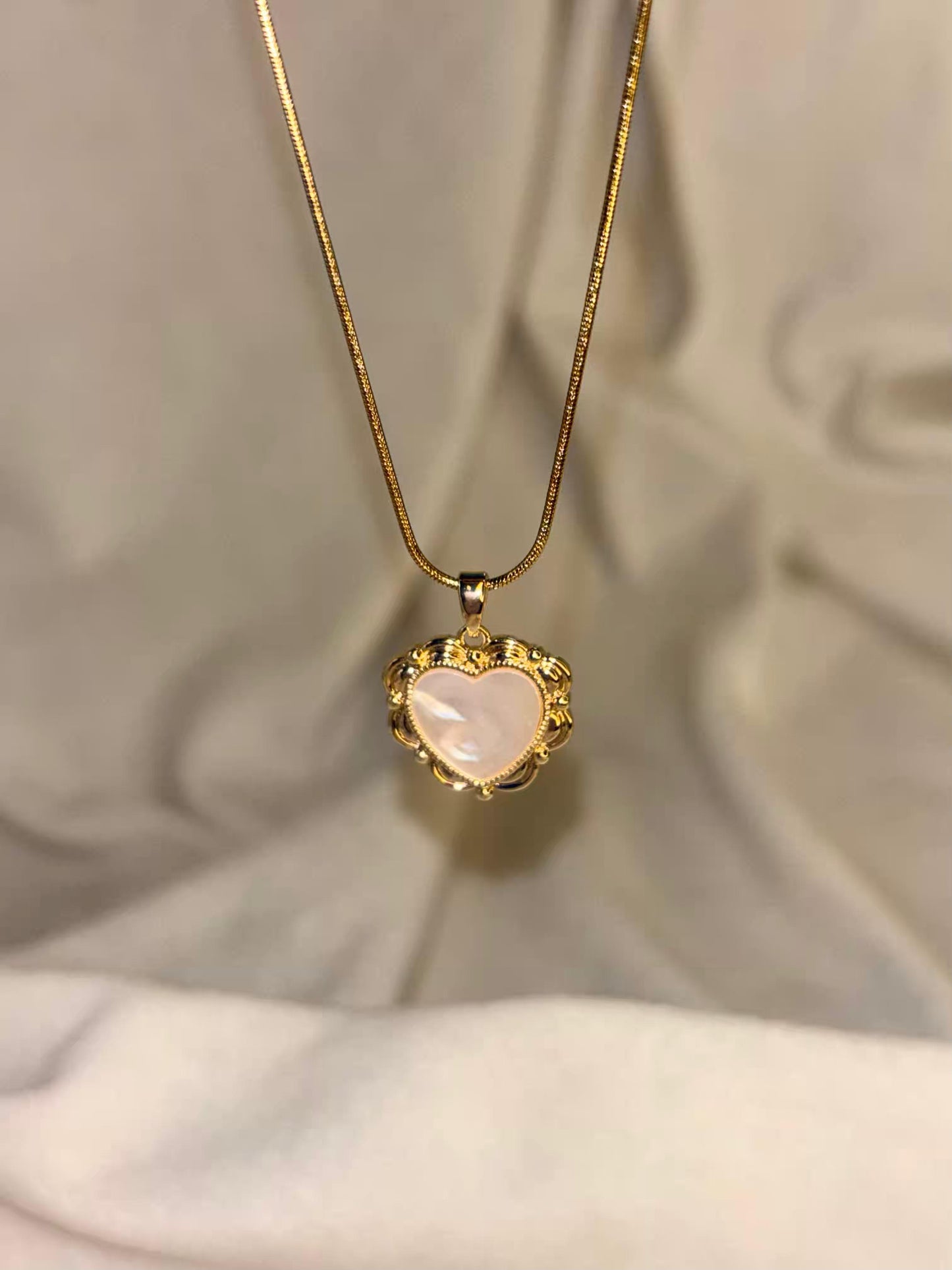 Chipped Heart Necklace 18K Gold Plated Premium Necklace