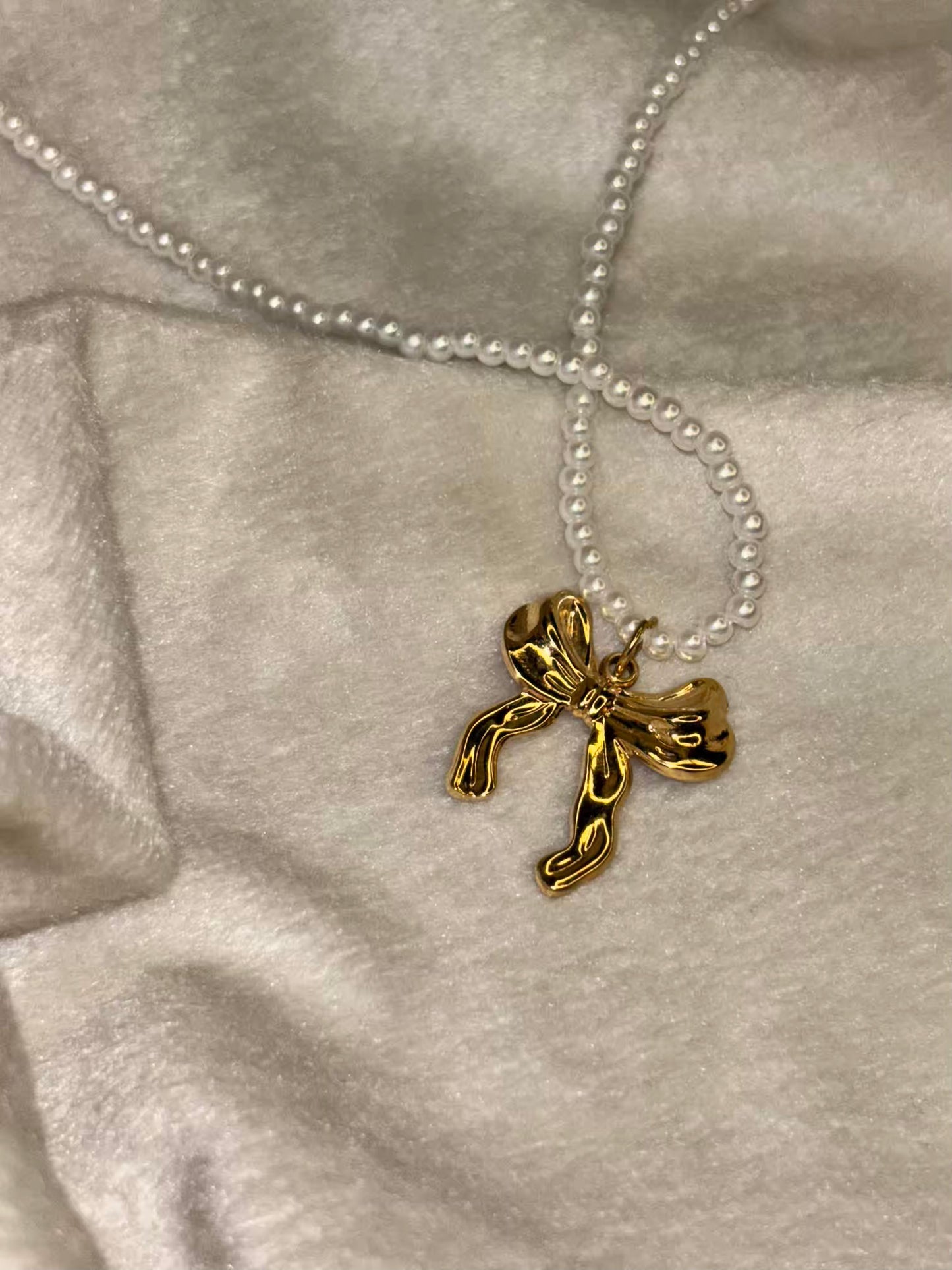 Pearl Butterfly Necklace 18K Gold Plated Premium Necklace