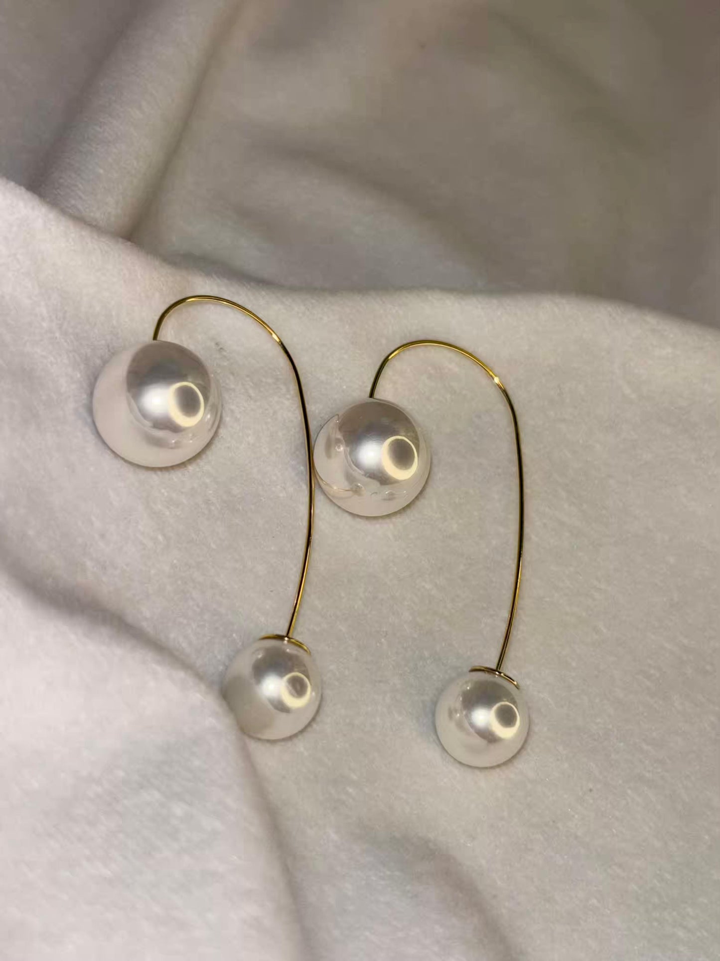 Pearl Stalk Earrings 18K Gold Plated Premium Earrings