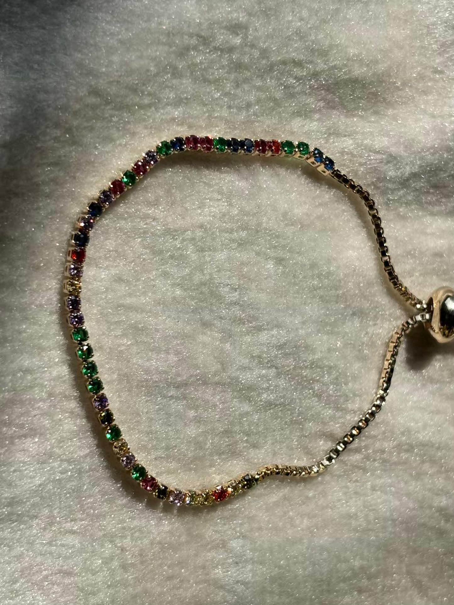 Vibrant Premium 18K Gold Plated Adjustable Tennis Bracelet