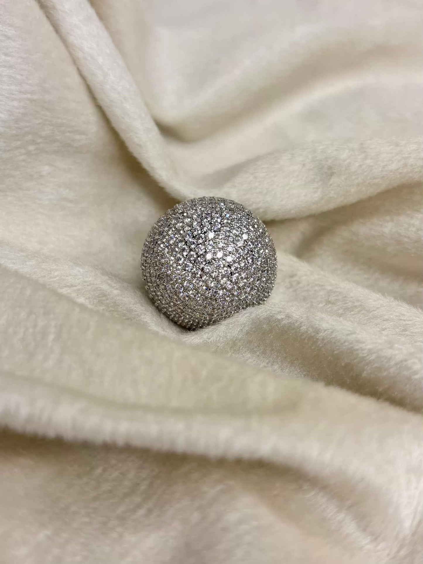 Heavy Studded Umbrella Ring Silver Plated Premium Ring