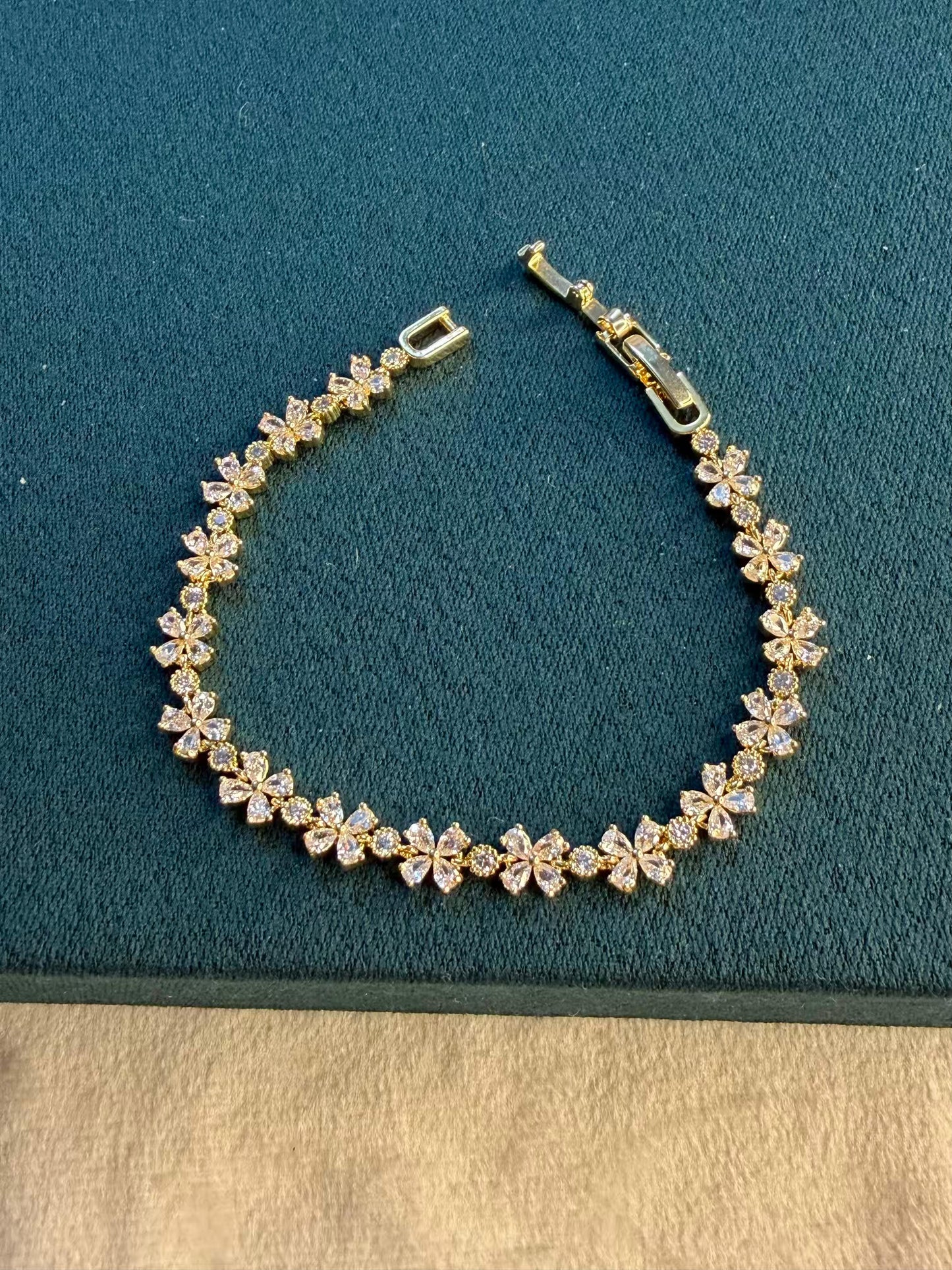 Flora Spark Diamond Plated Tennis Bracelet