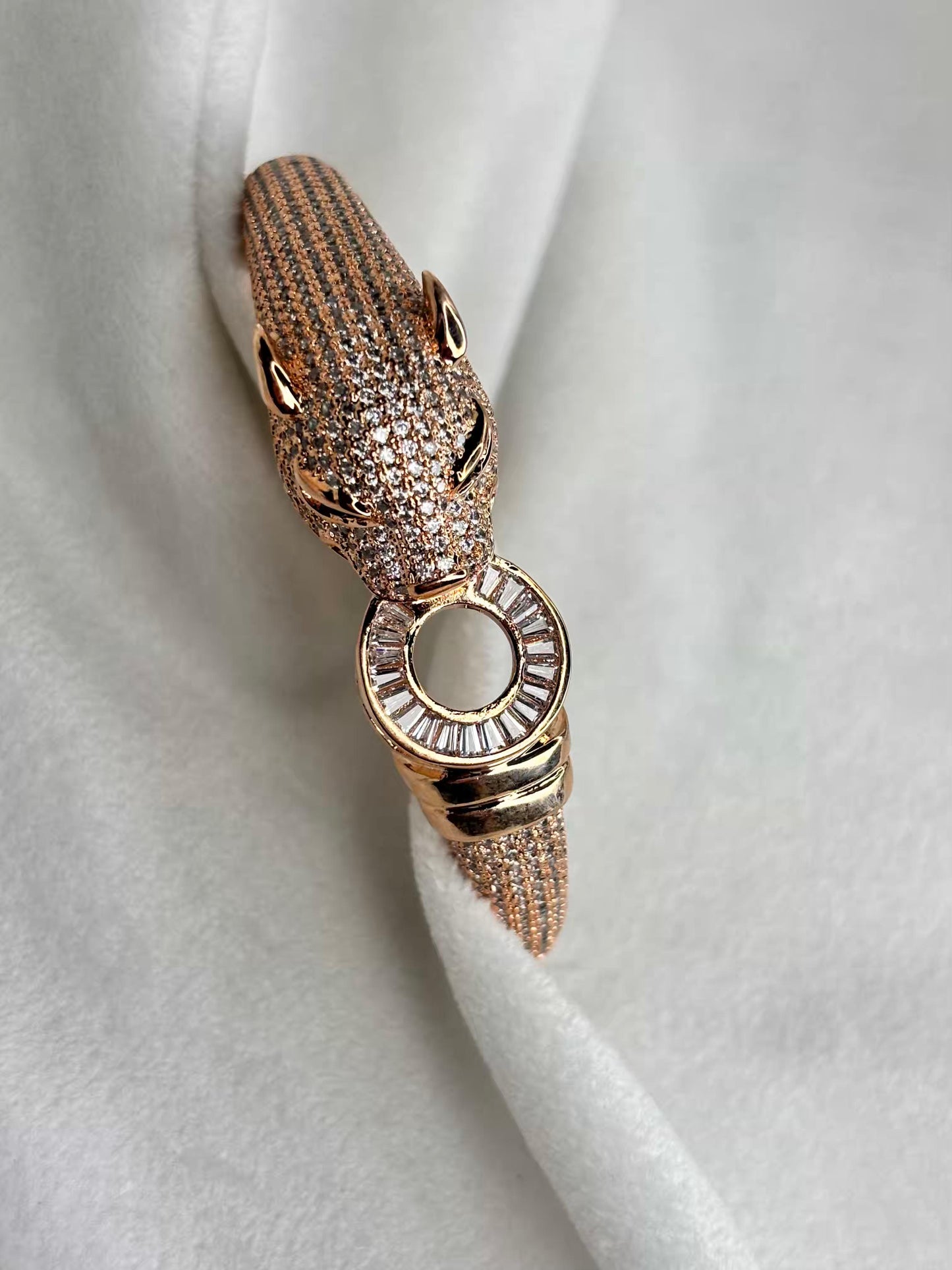 Tiger Head Premium Kada Bangle Rose Gold Plated