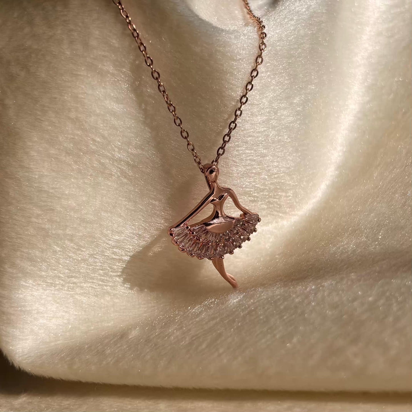 Ballerina Necklace Rose Gold Plated Premium Necklace
