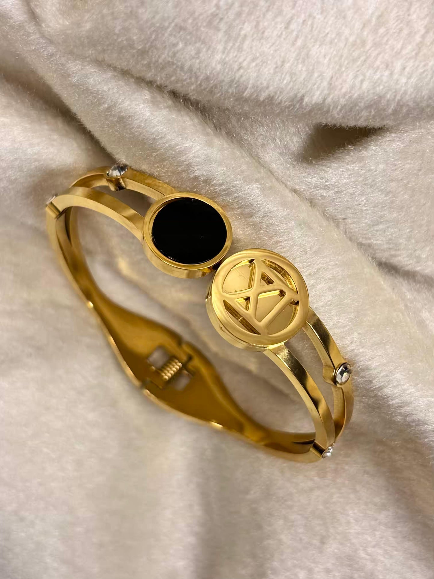 For Thin Wrist Abyss Bangle 18K Gold plated Premium Bangle 2.2 - 2.4 Size