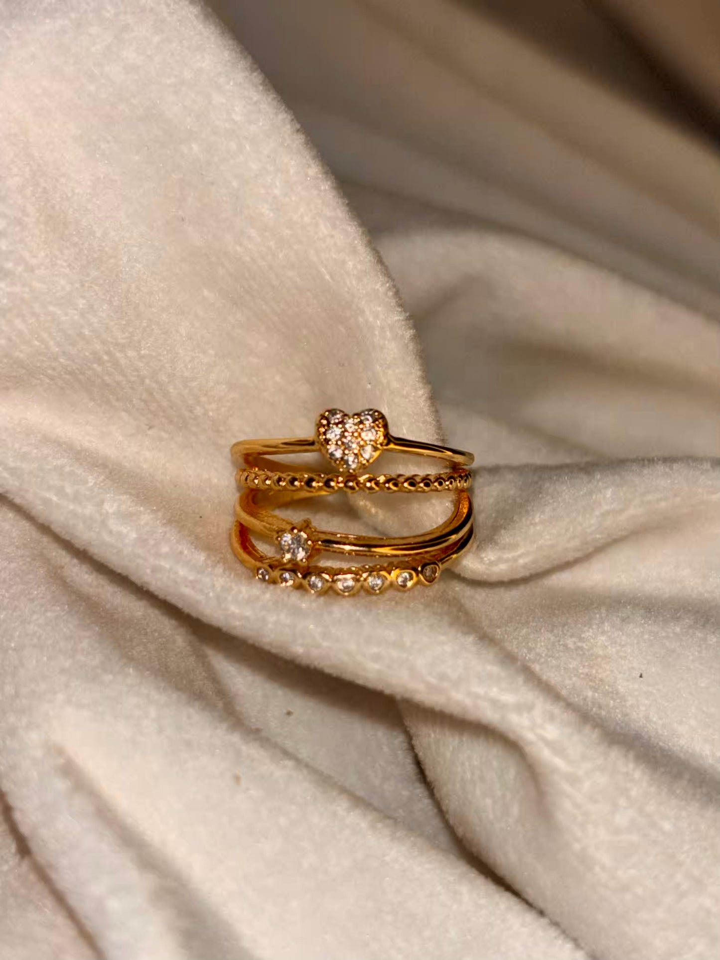 Multilayered Ring 18K Gold plated Adjustable Ring