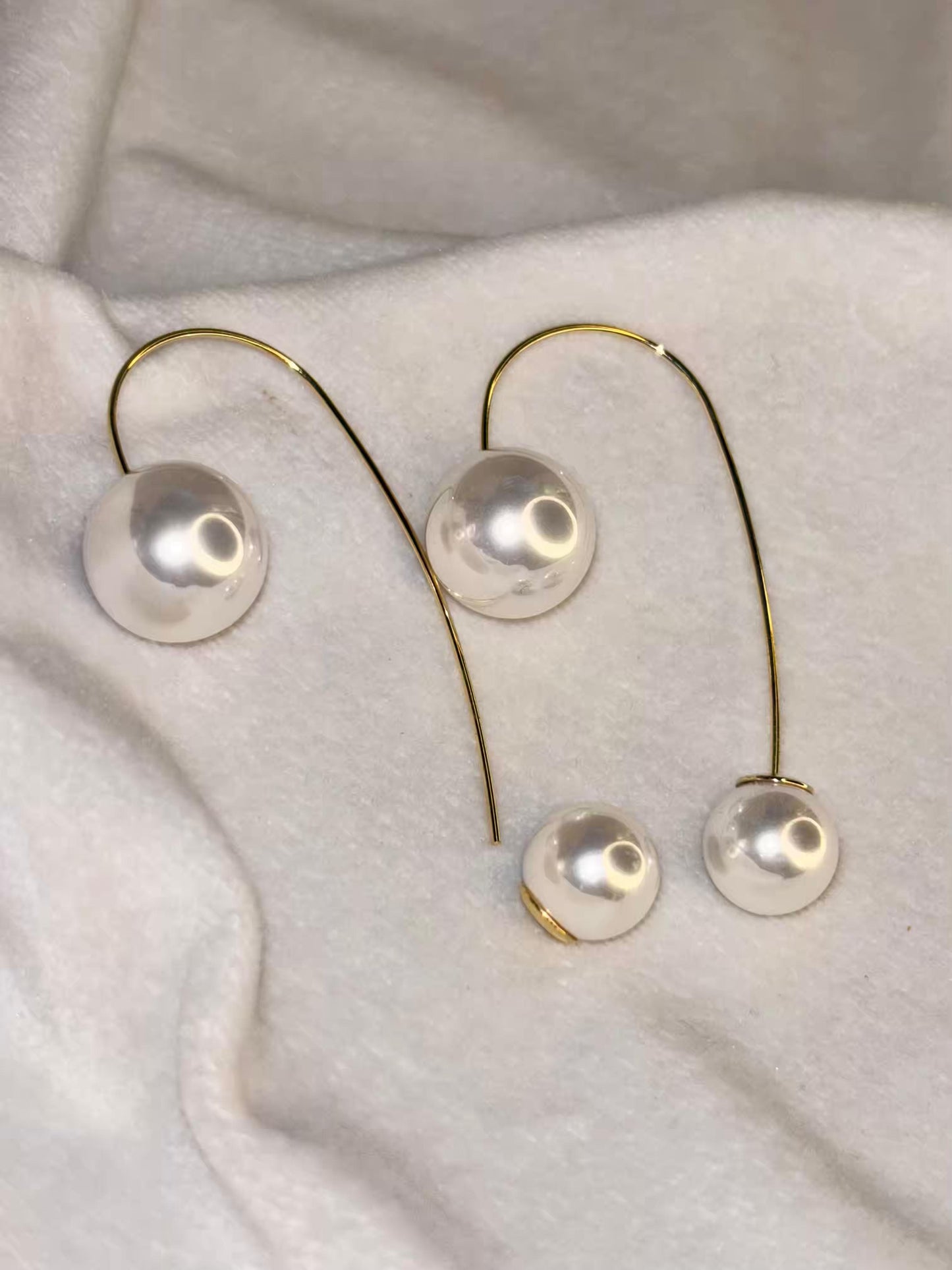 Pearl Stalk Earrings 18K Gold Plated Premium Earrings