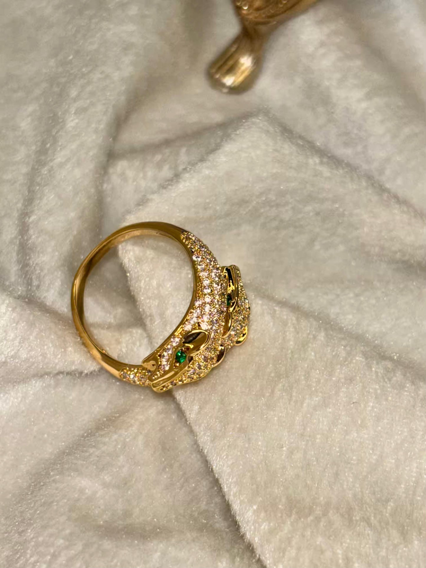 Heavy Studded Snake Nail Ring 18K Gold Plated Premium Ring