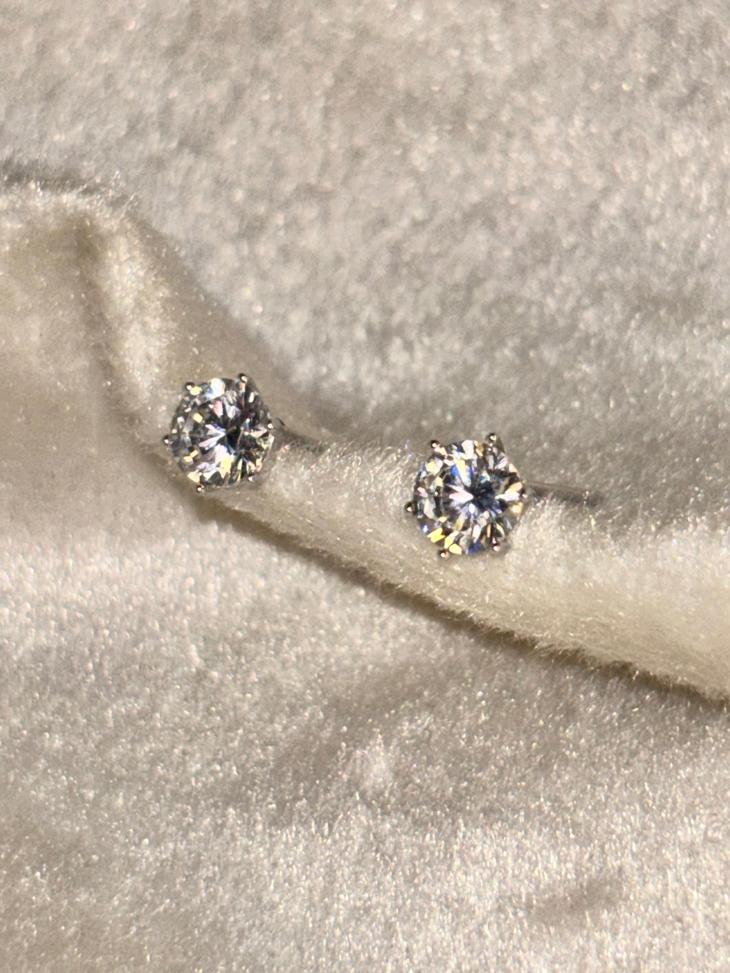 Hexagon Solitaire Earrings 925 Real Silver Plated Premium Earrings