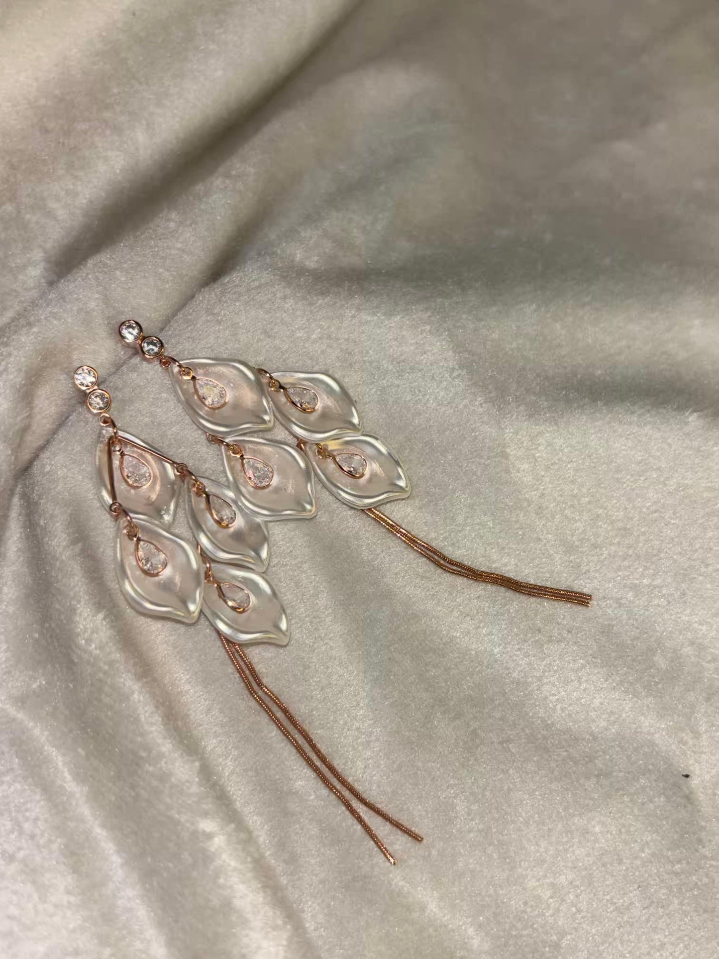 Petal Leaves Earrings Rose Gold Plated Premium Earrings